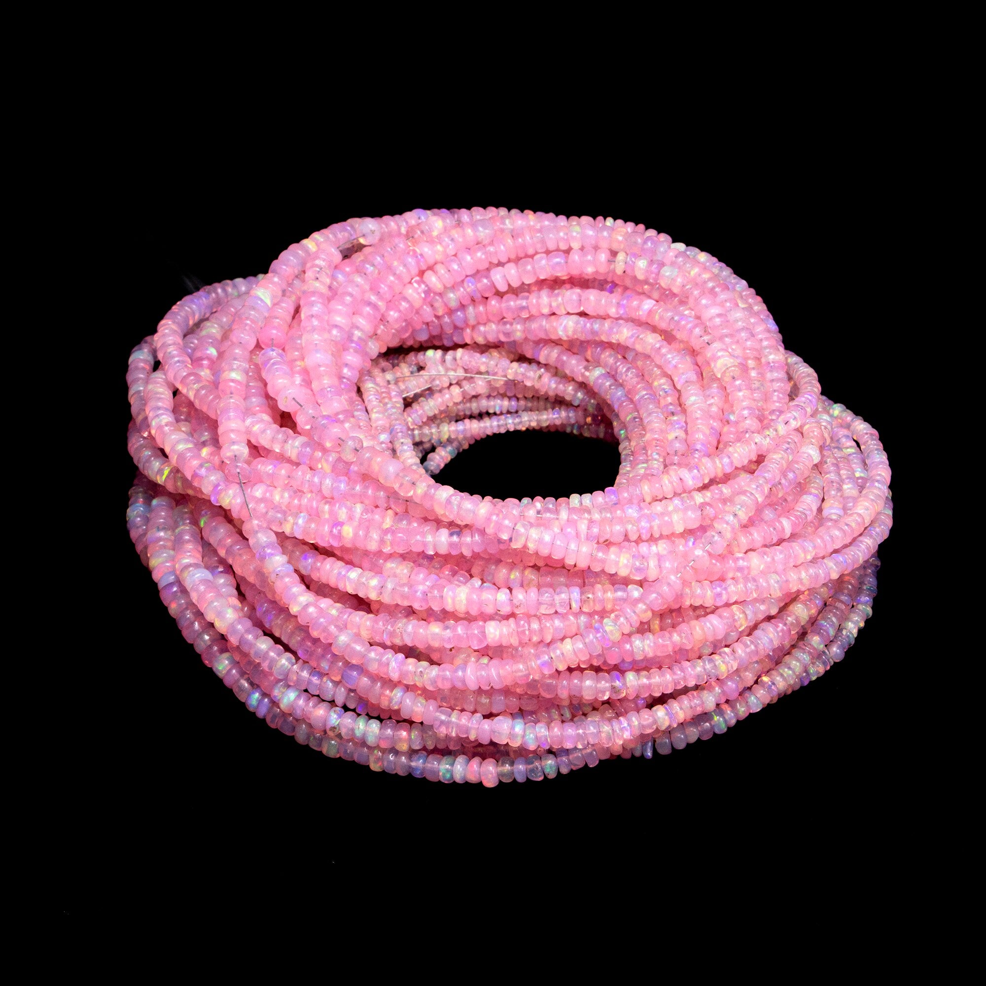 AA Quality Pink Opal smooth Rondelle Beads, Pink opal Smooth Beads, SKU2042