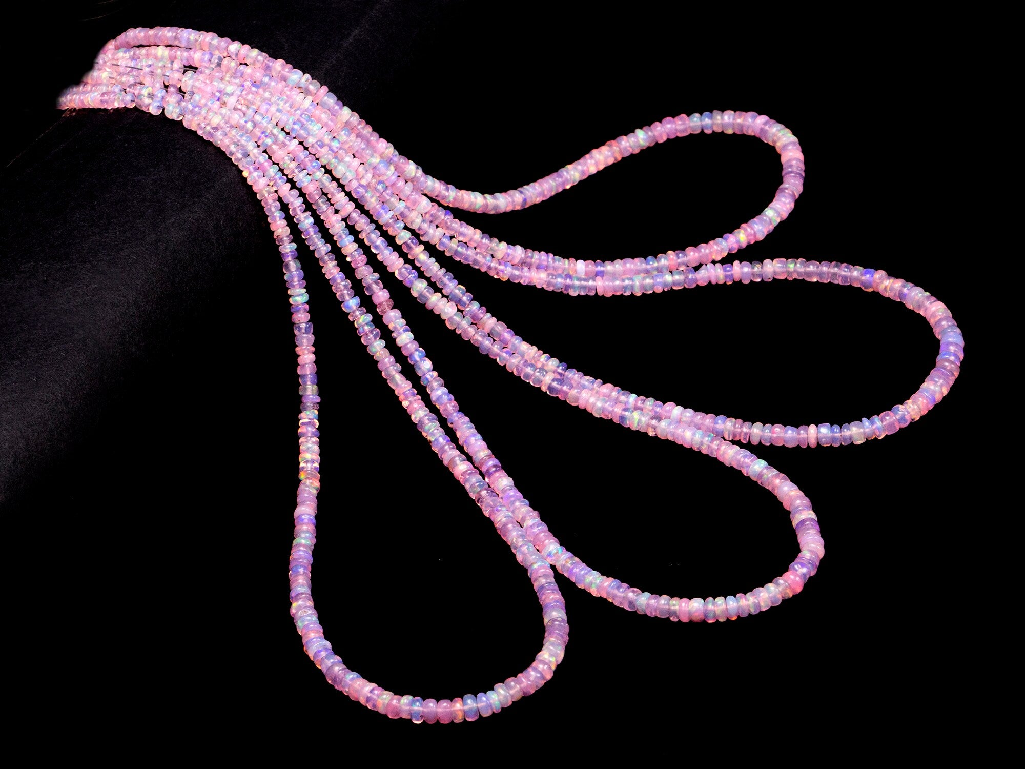 AA Quality Pink Opal smooth Rondelle Beads, Pink opal Smooth Beads, SKU2042