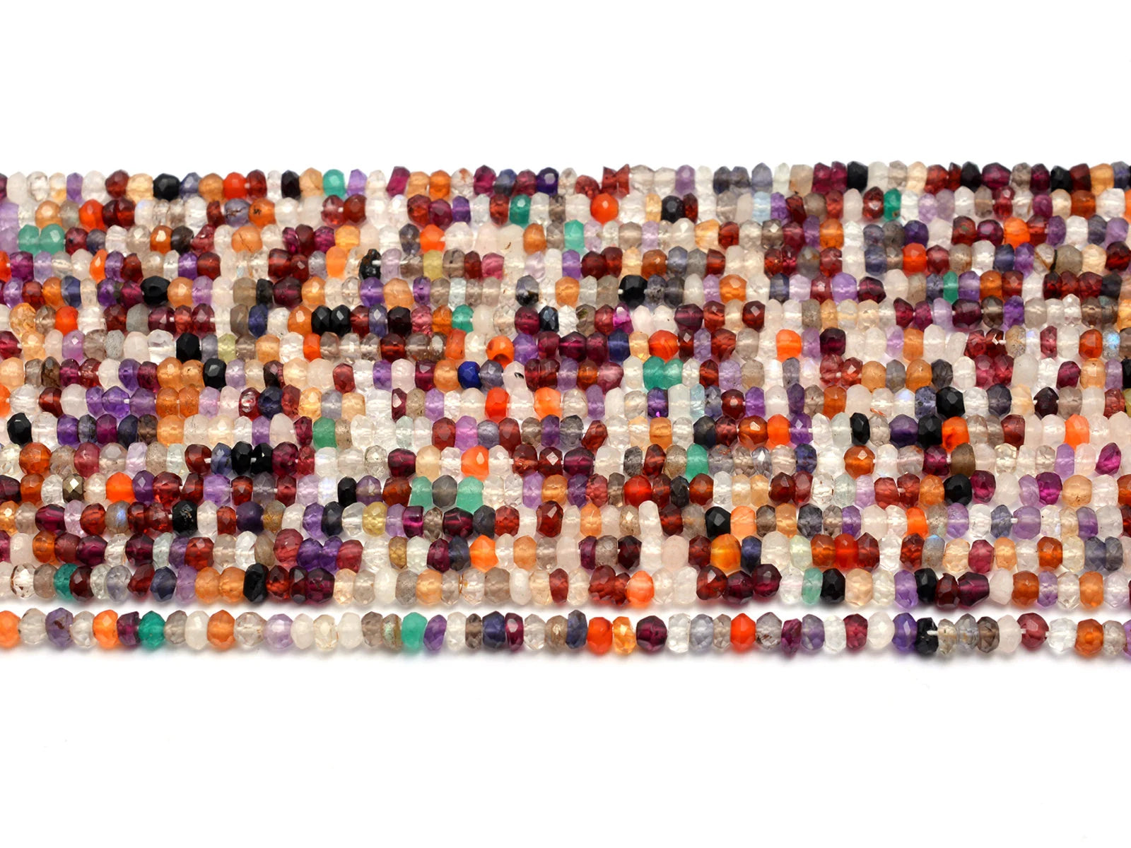Mix Semi Precious Faceted Rondelle Beads, SKU716