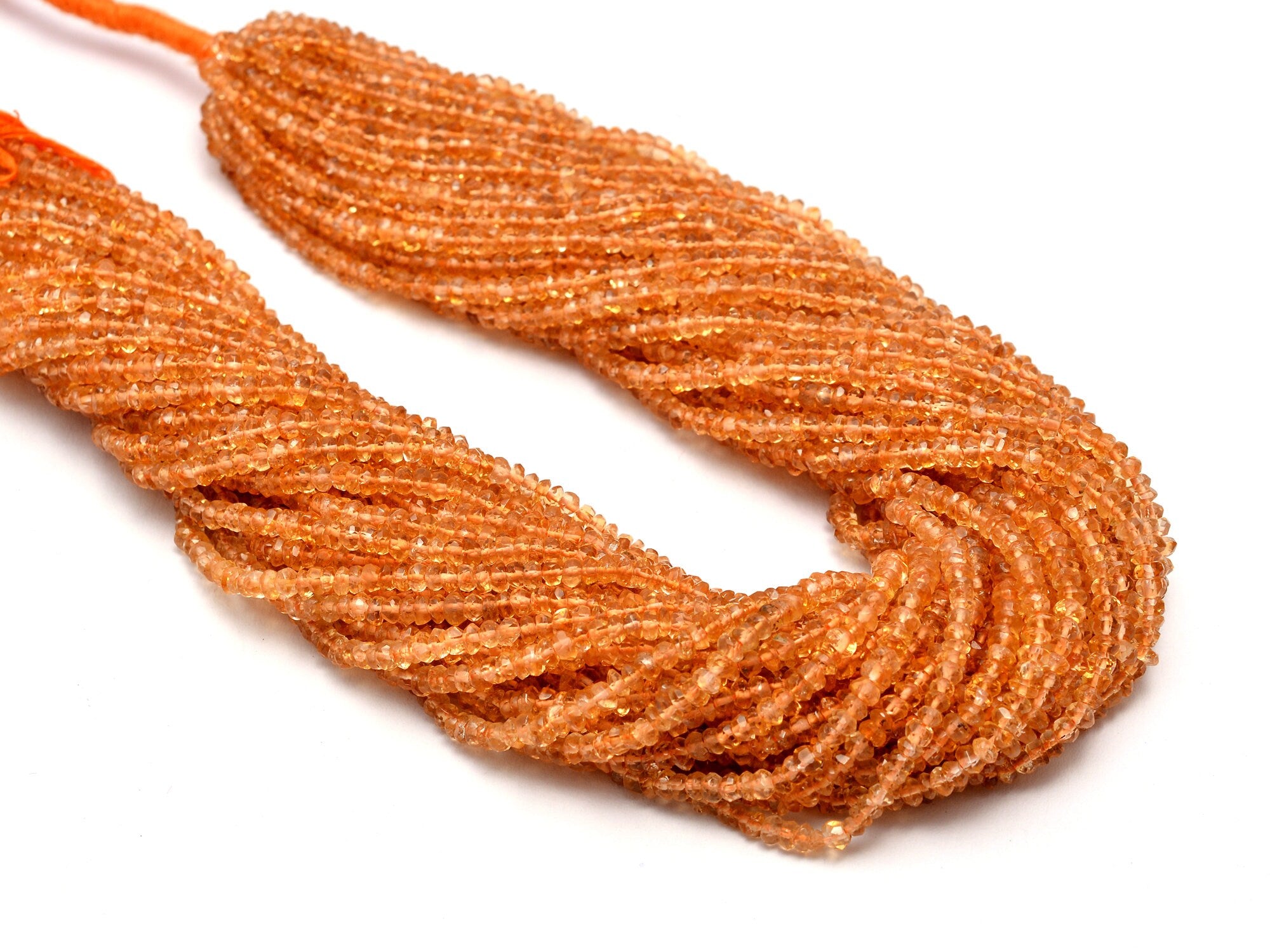 Citrine Faceted Rondelle Beads, 3 mm To 3.5 mm, SKU873