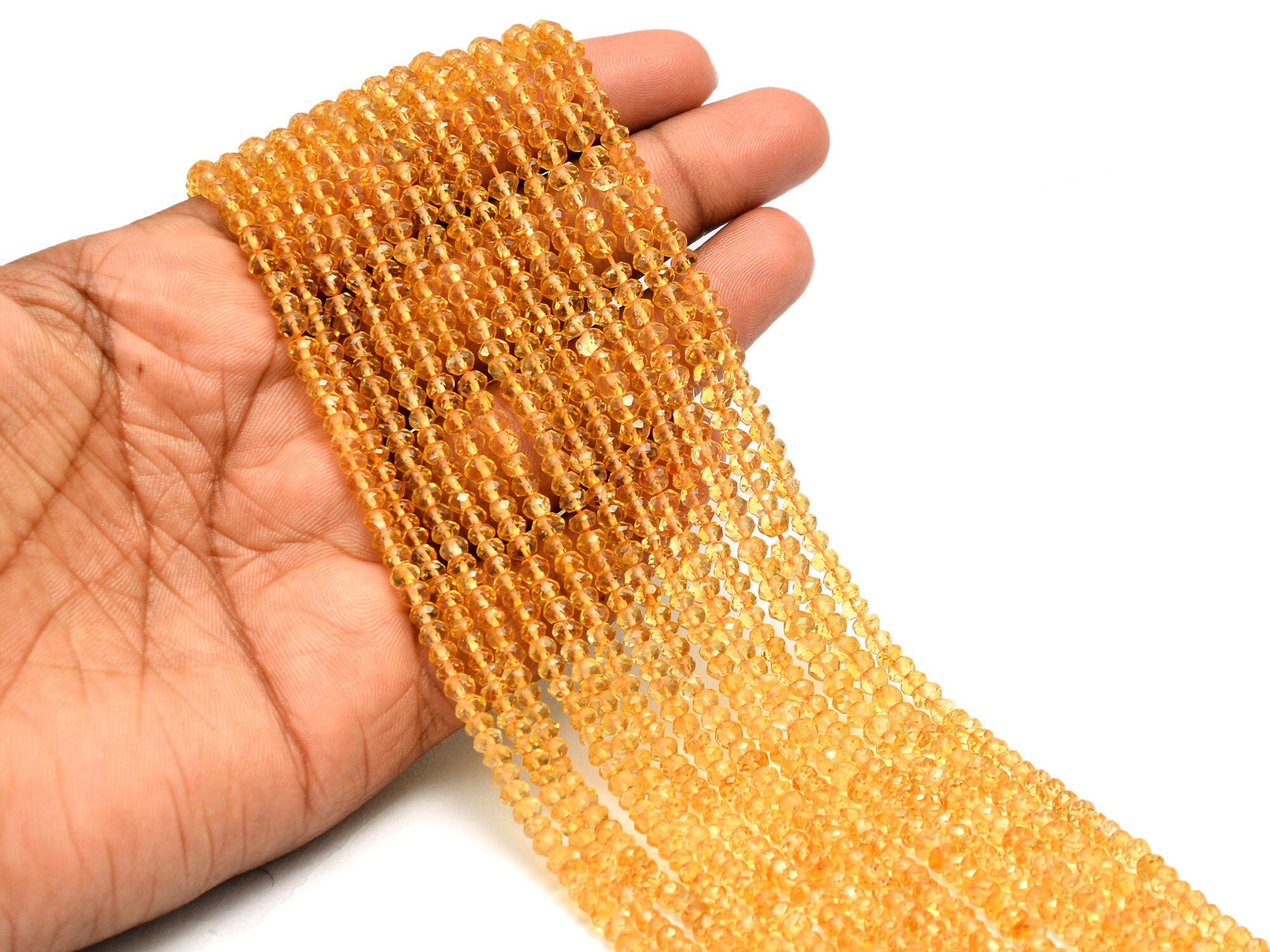 AA Grade Citrine Faceted Rondelle Beads, SKU875