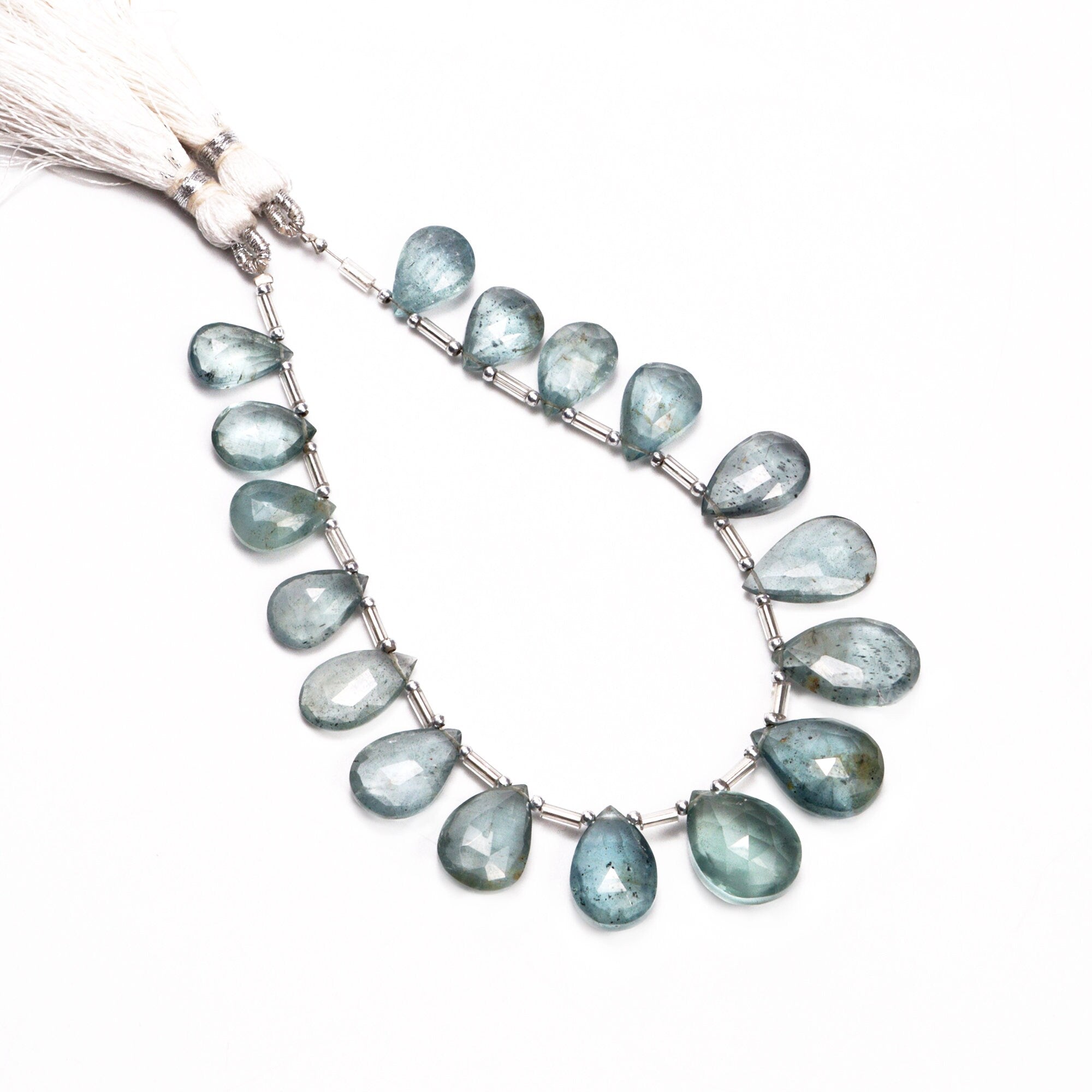 AA Quality Moss Aquamarine Faceted Pear Beads Briolettes, SKU2055
