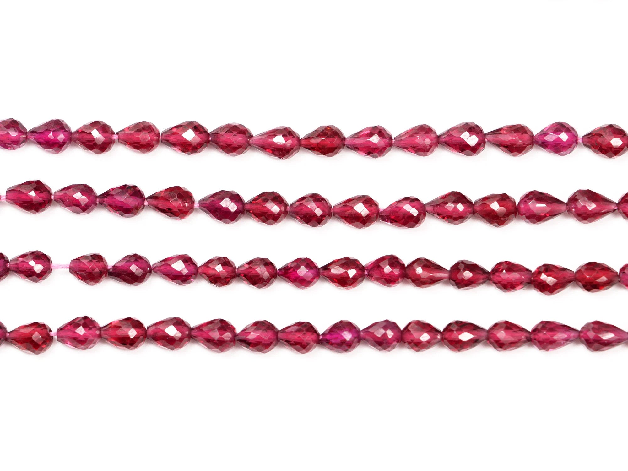 AA Quality Rhodolite Garnet Faceted Straight Drill Drop Beads, SKU2071