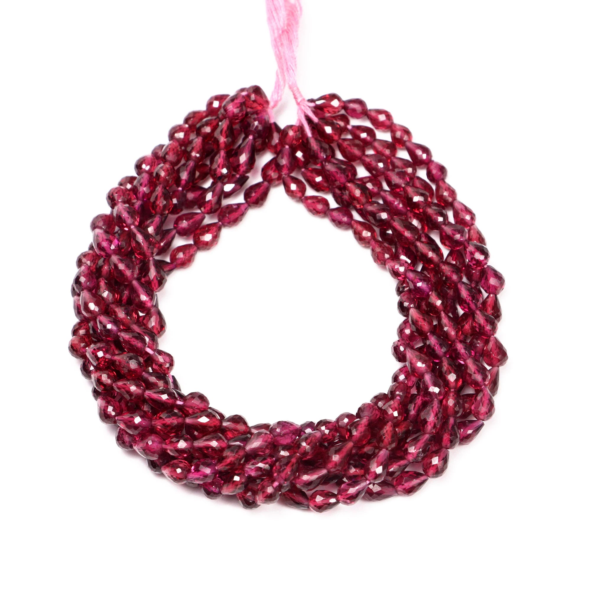 AA Quality Rhodolite Garnet Faceted Straight Drill Drop Beads, SKU2071