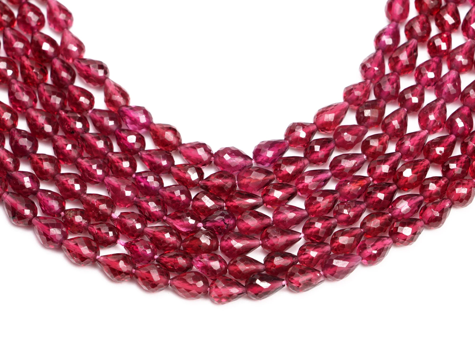AA Quality Rhodolite Garnet Faceted Straight Drill Drop Beads, SKU2071
