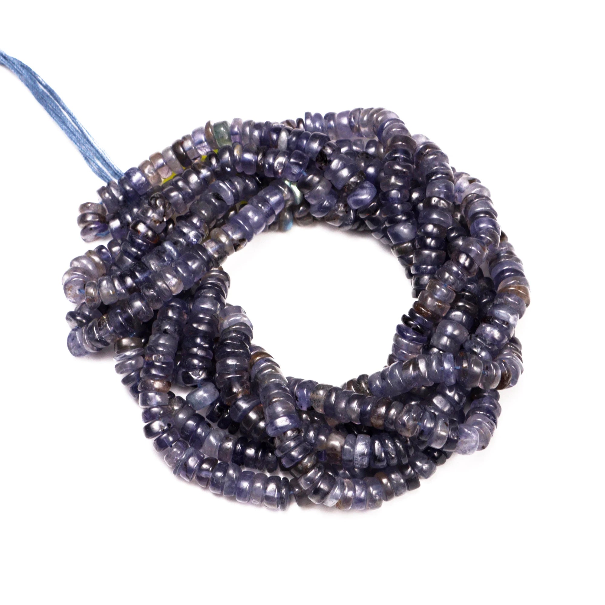AA Quality Iolite Smooth Tyre Beads, SKU2082