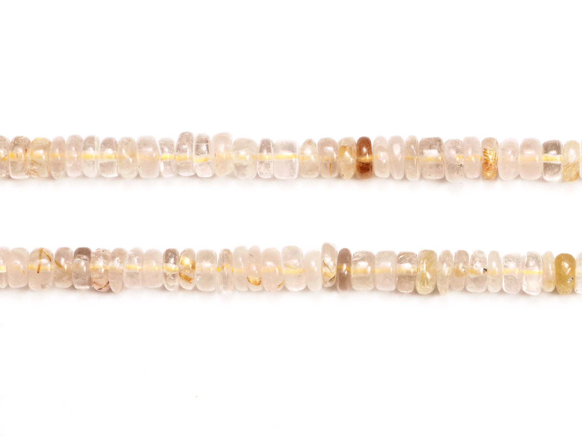 AA Quality Golden Rutile Smooth Tyre Beads, SKU2083