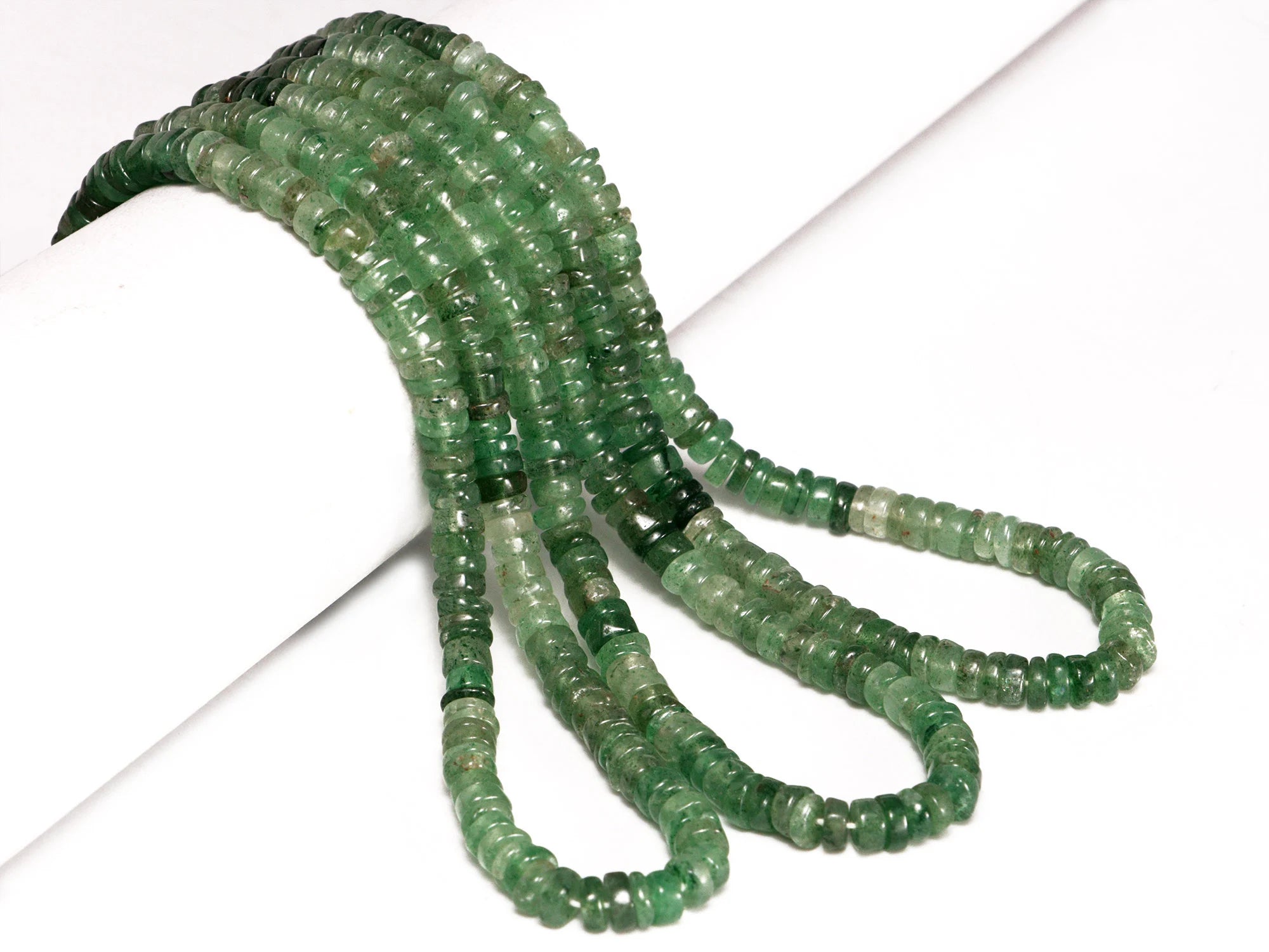 AA Quality Shaded Green Strawberry Smooth Heishi Beads, SKU2086