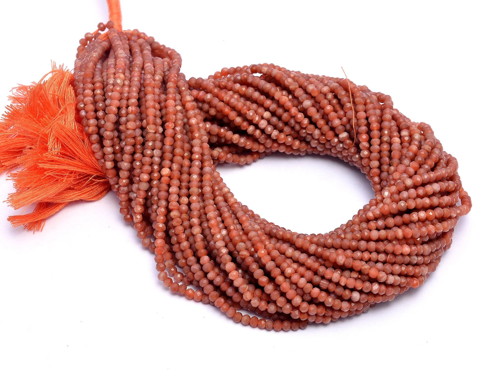 Natural Sunstone Faceted Round Balls Beads, 3 mm, SKU958