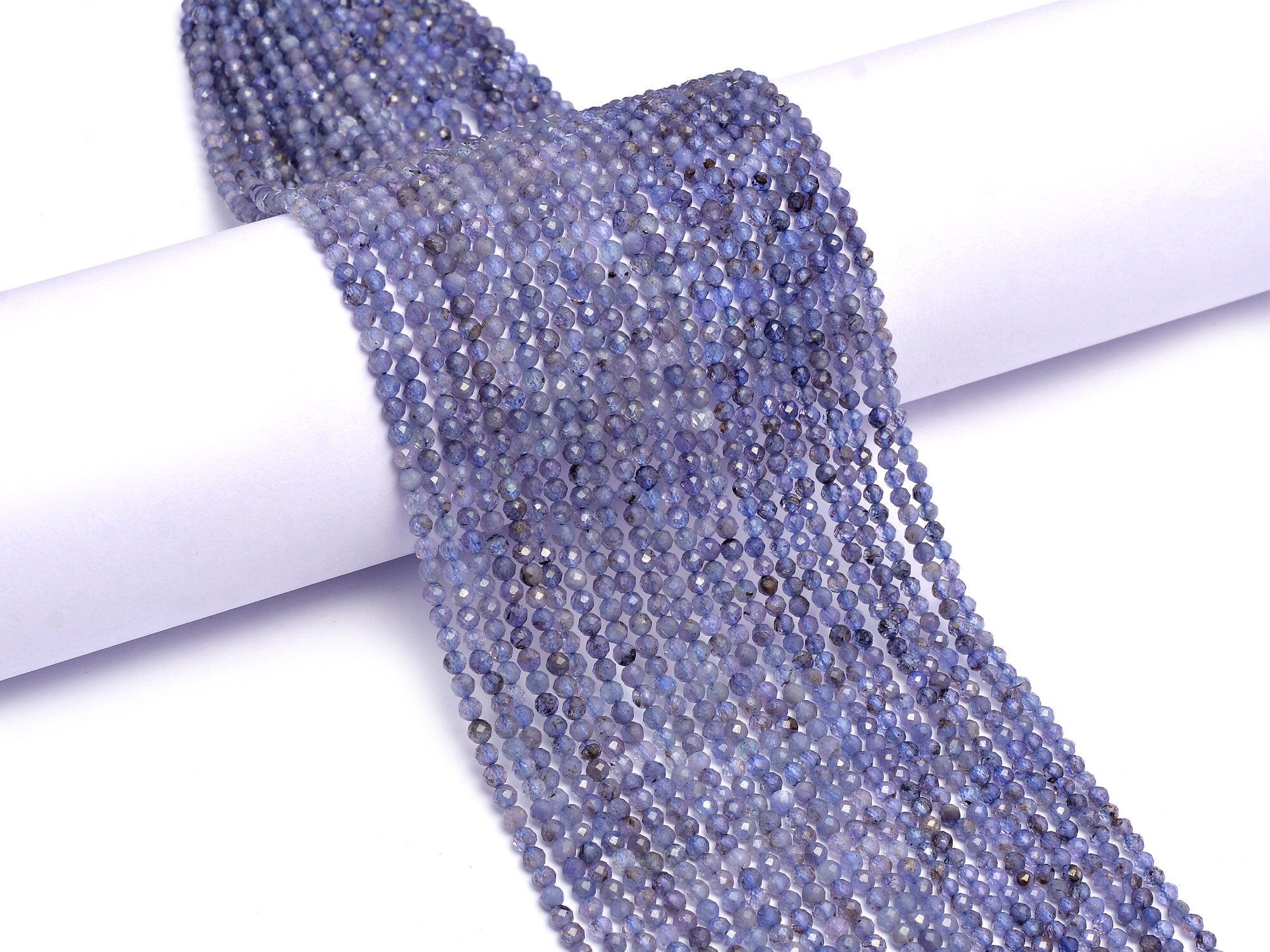 Natural Tanzanite Micro Faceted Round Balls Beads, 3 mm, SKU960
