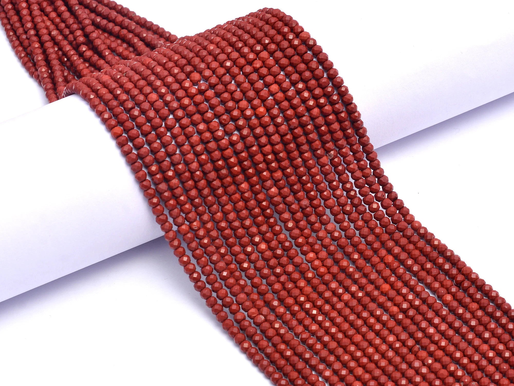 Red Jasper Faceted Rondelle Beads, 3.5 mm, SKU963