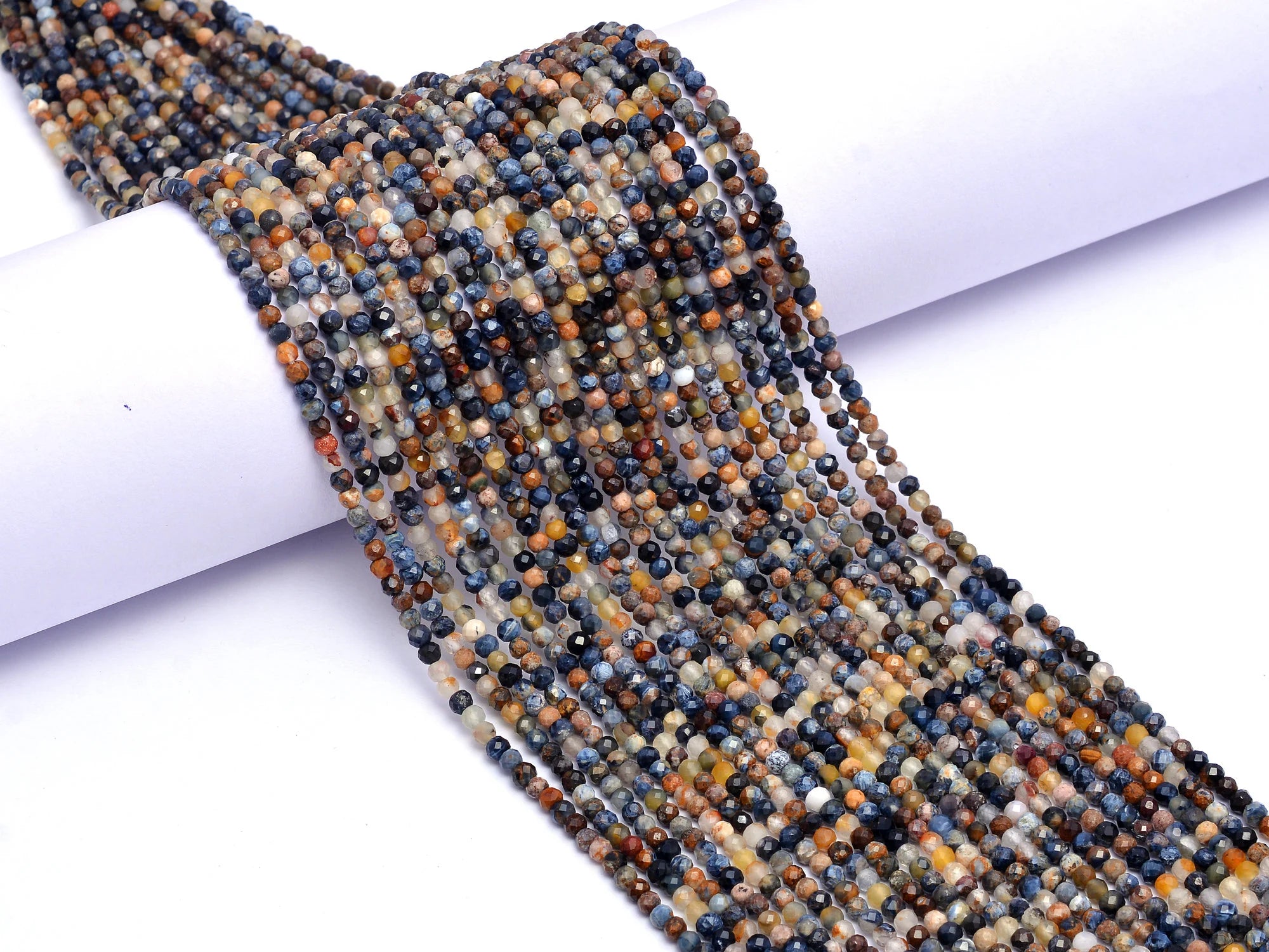 Natural Pietersite Micro Faceted Round Balls Beads, 3 mm, SKU964