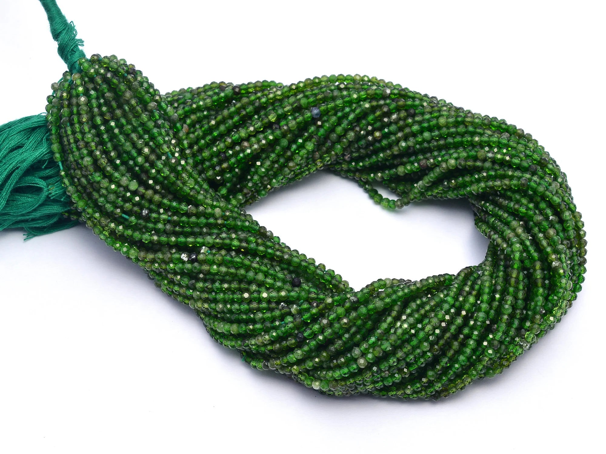 Natural Chrome Diopside Micro Faceted Round Balls Beads, 2.5 mm To 3 mm, SKU968