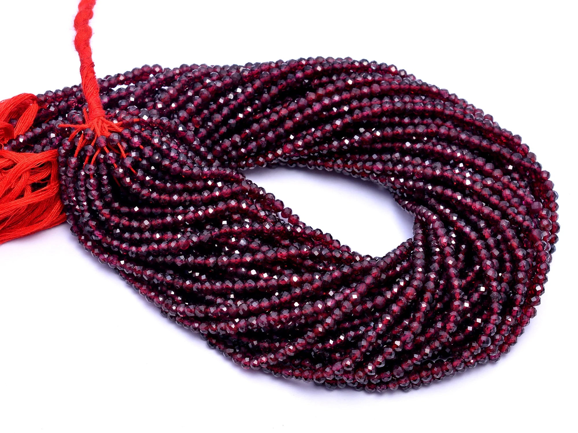 Natural Rhodolite Garnet Faceted Round Balls Beads, 3.5 mm To 4 mm, SKU969