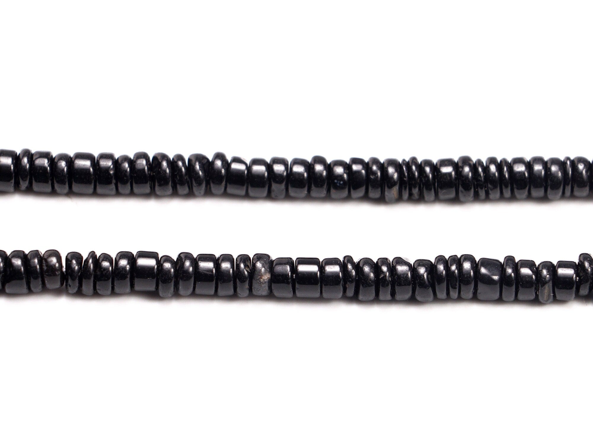 AA Quality Black Onyx Smooth Heishi Beads, SKU2080