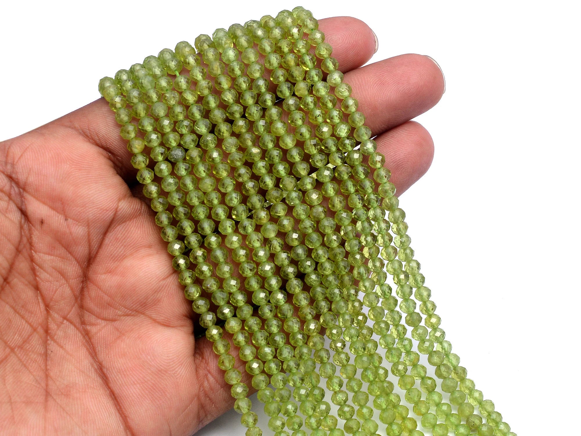 Peridot Faceted Rondelle Beads, 2.5 mm - 4.5 mm, SKU989