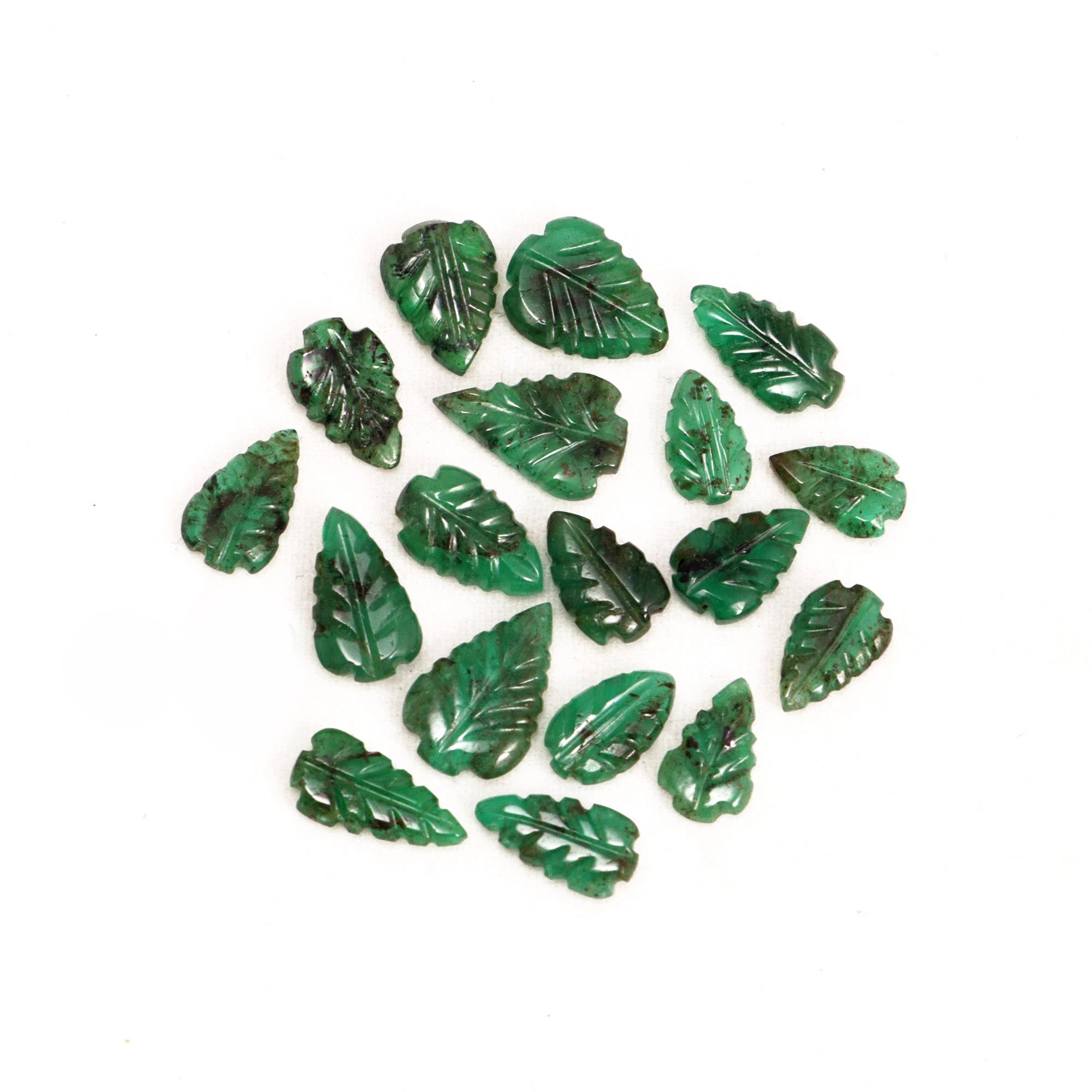 AA Quality Emerald Leaf Carving Gemstone, SKU2087