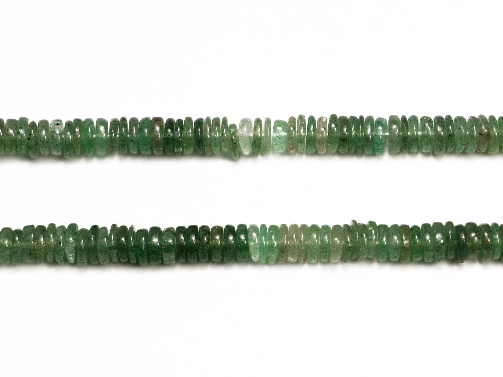 AA Quality Shaded Green Strawberry Smooth Heishi Beads, SKU2086