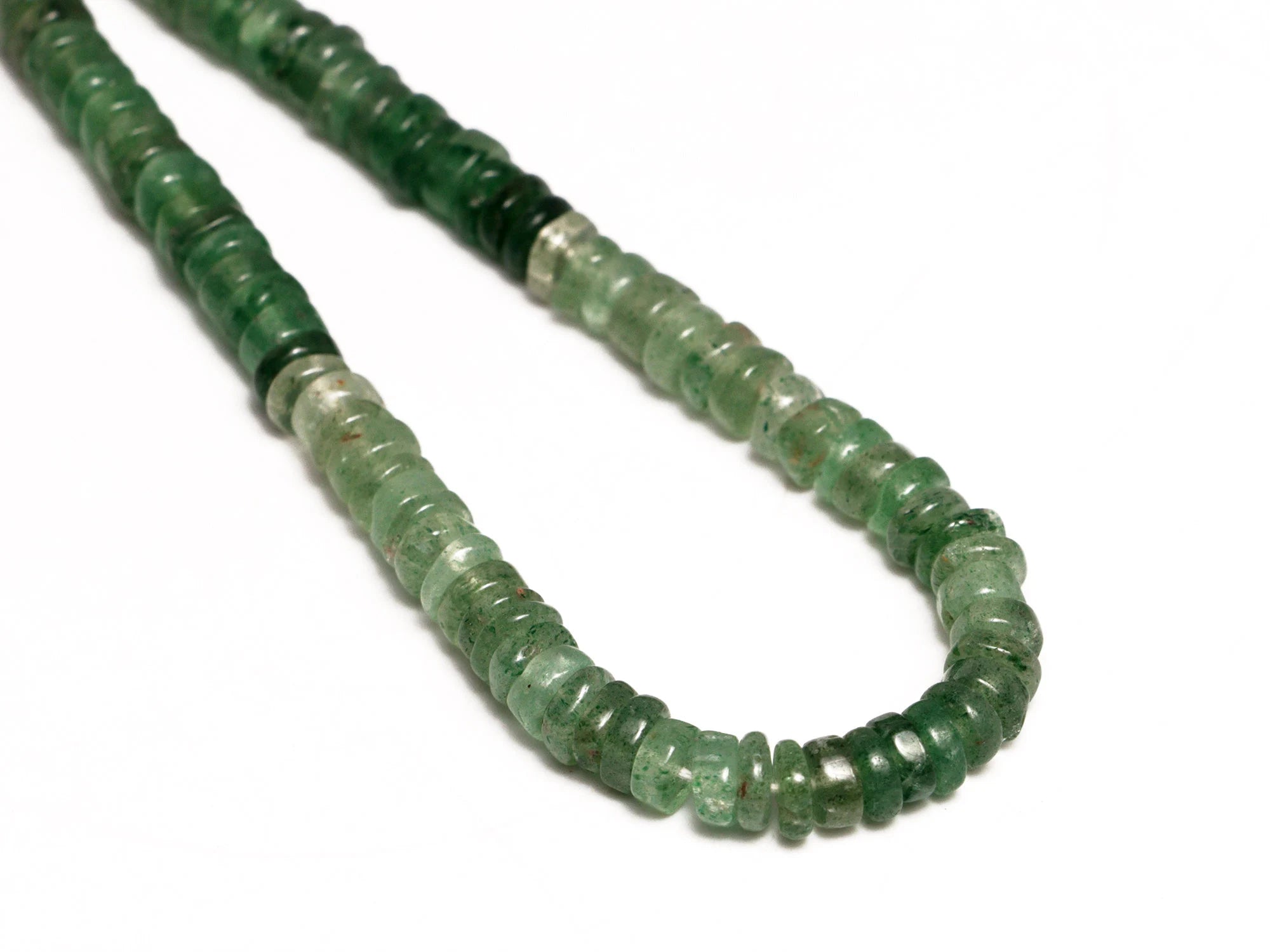 AA Quality Shaded Green Strawberry Smooth Heishi Beads, SKU2086