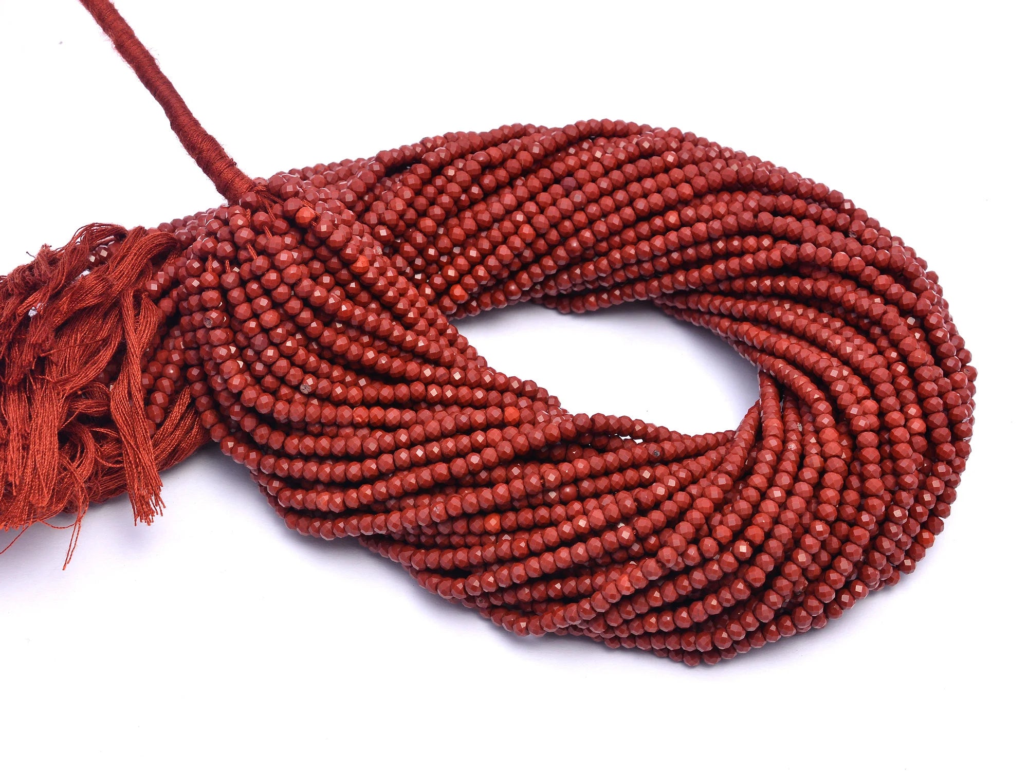 Red Jasper Faceted Rondelle Beads, 3.5 mm, SKU963
