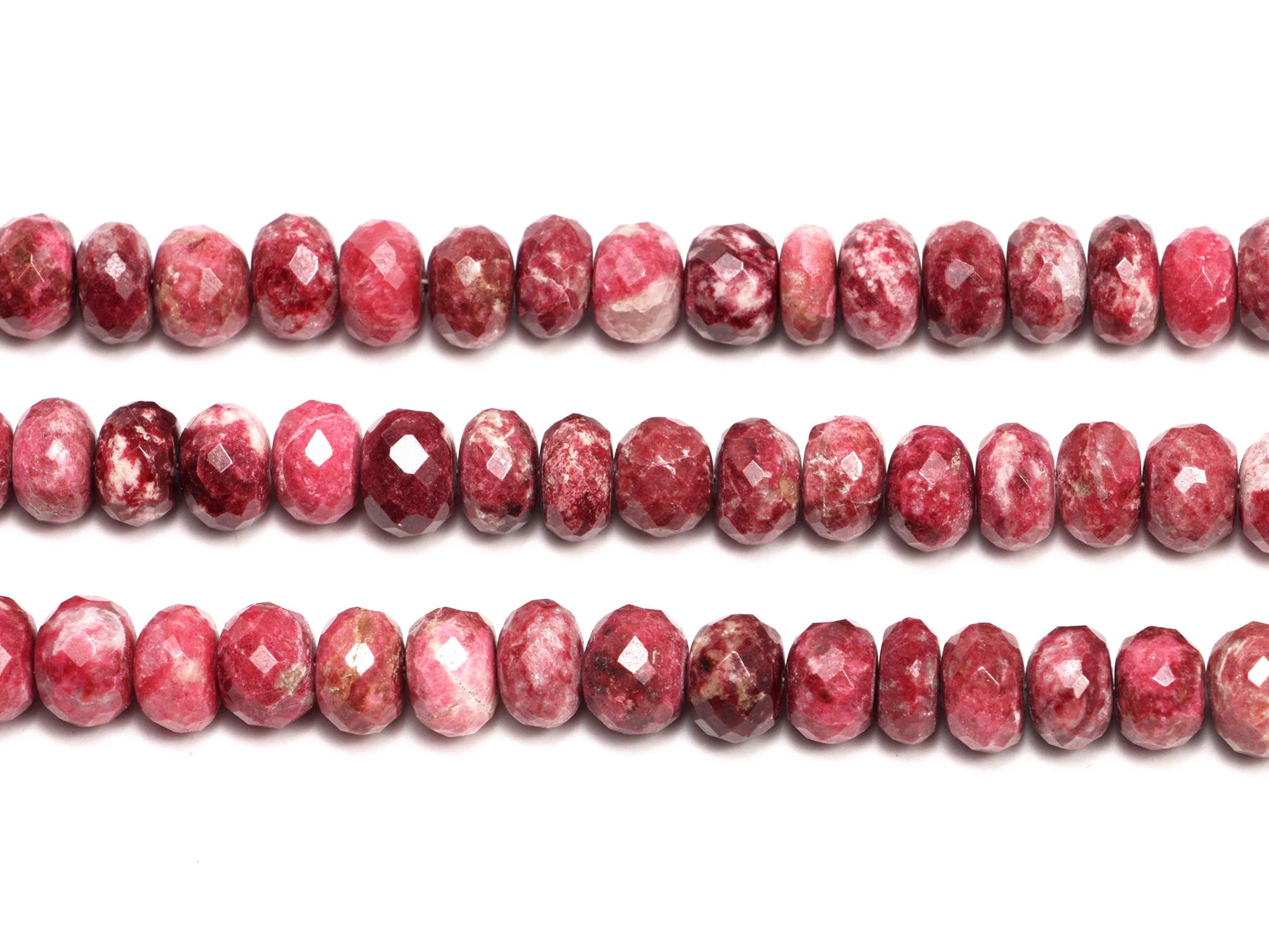 Pink Thulite Faceted Rondelle Beads, Thulite Faceted Beads, SKU2112