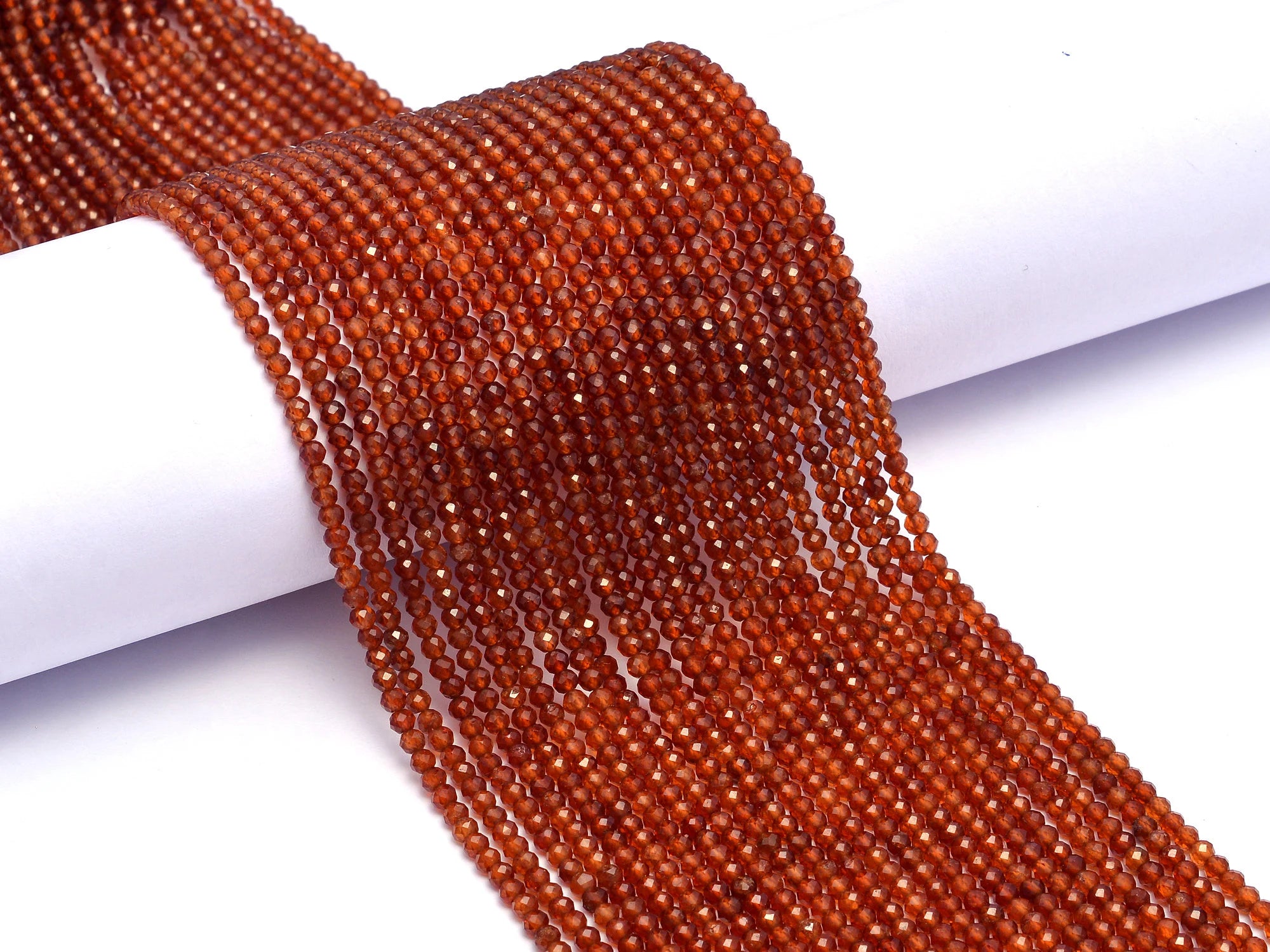 Hessonite Garnet Faceted Rondelle Beads, 3 mm, SKU978