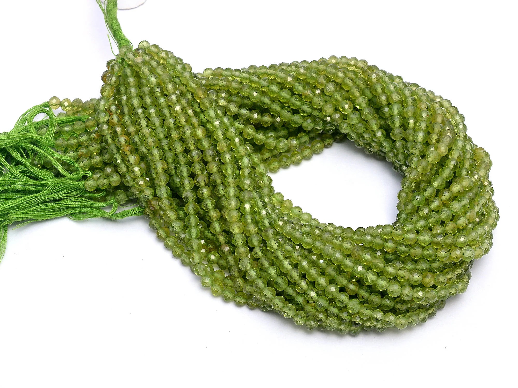Peridot Faceted Rondelle Beads, 2.5 mm - 4.5 mm, SKU989