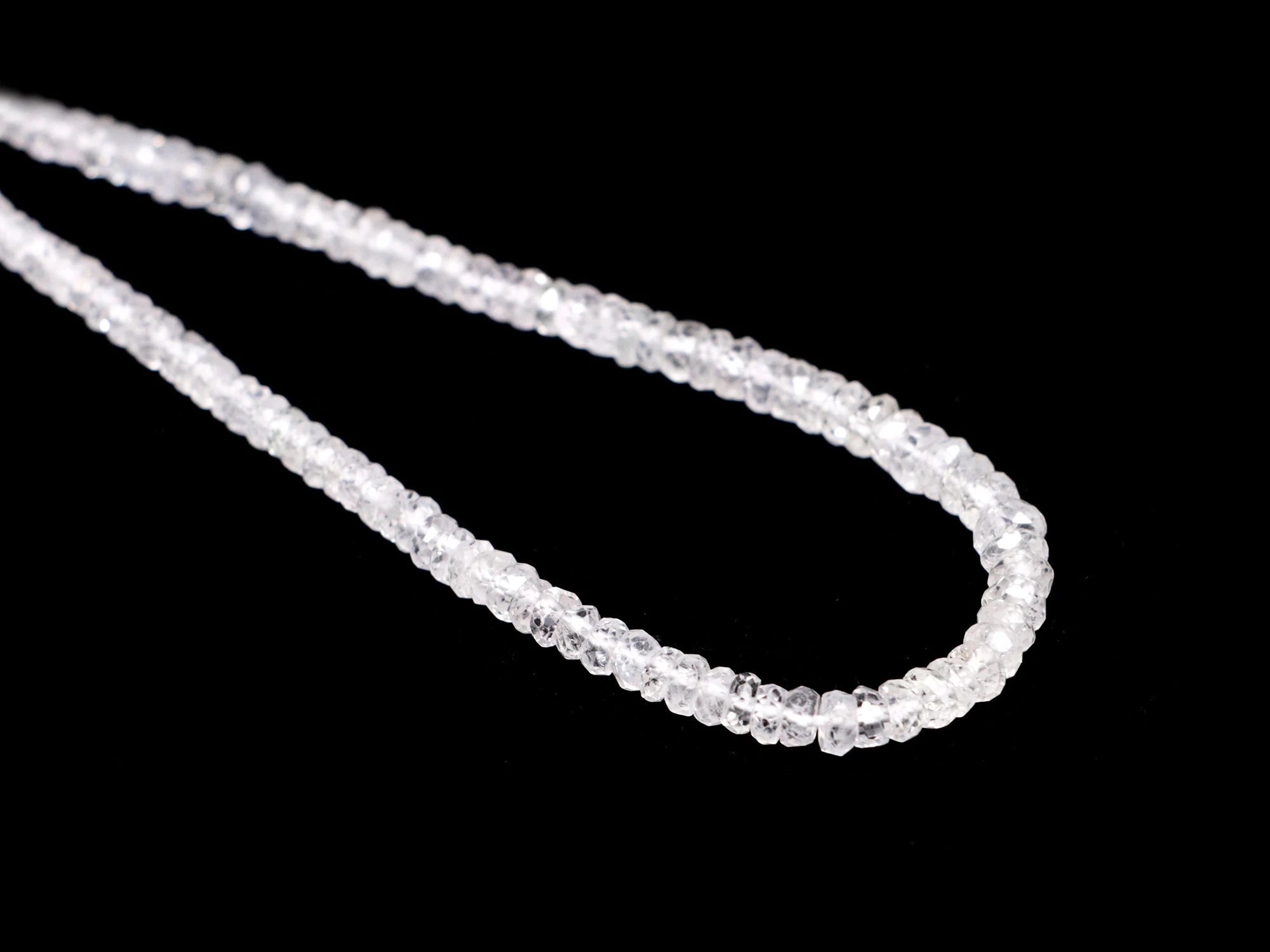 AAAA Quality Natural White Sapphire Faceted Tyre Beads, 2.5 mm To 4.5 mm, SKU2123