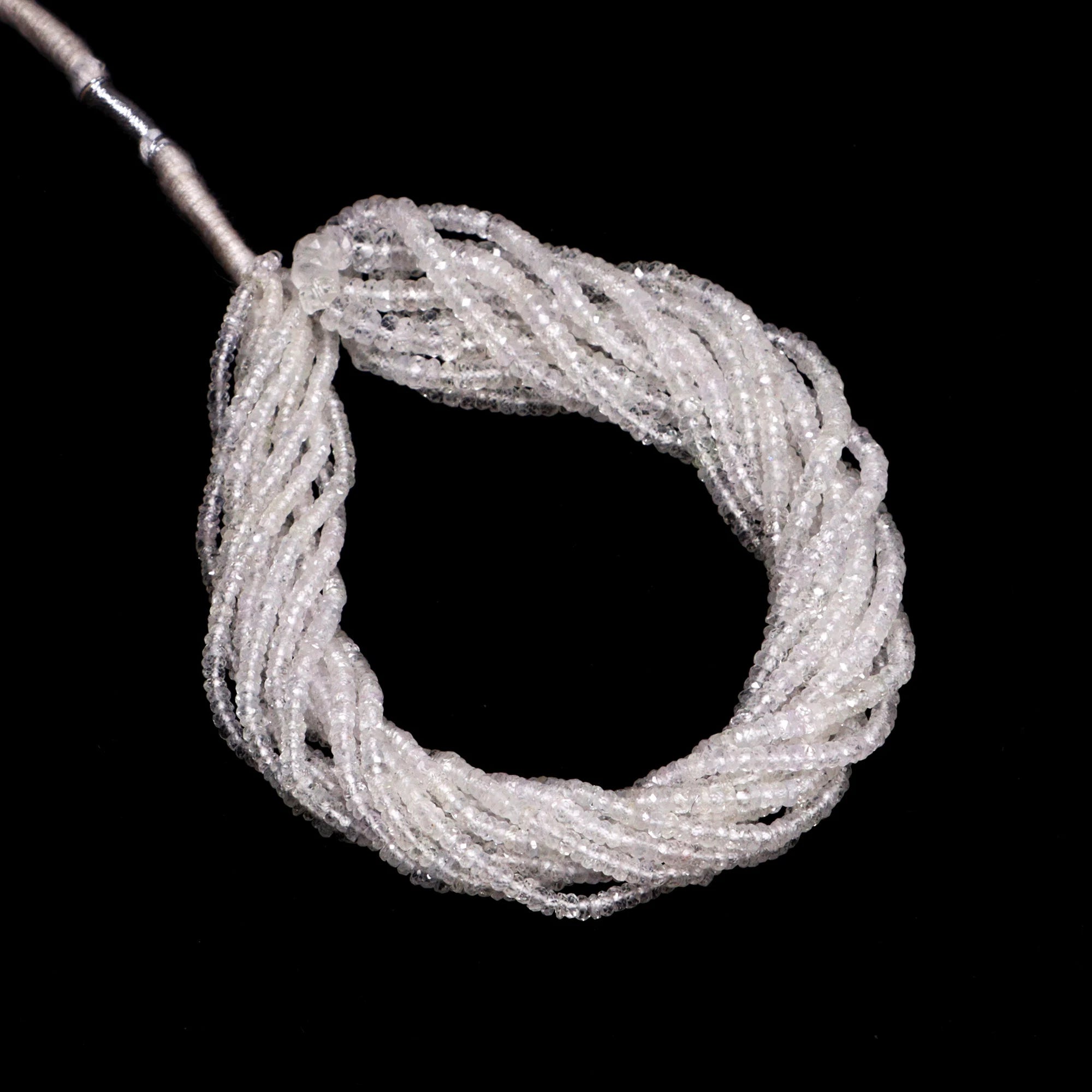 AAAA Quality Natural White Sapphire Faceted Tyre Beads, 2.5 mm To 4.5 mm, SKU2123