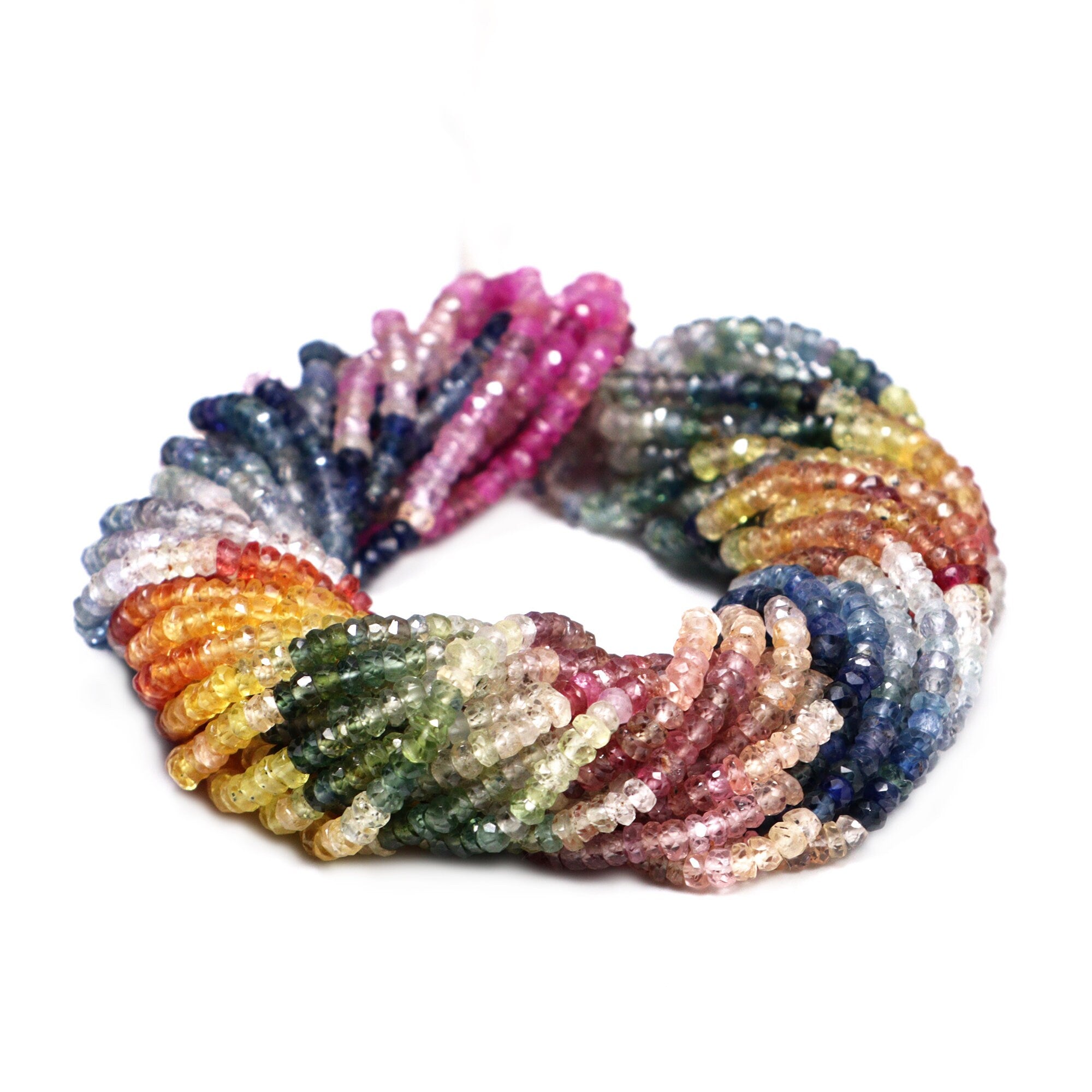 Natural Multi Sapphire Faceted Rondelle Beads, SKU2124