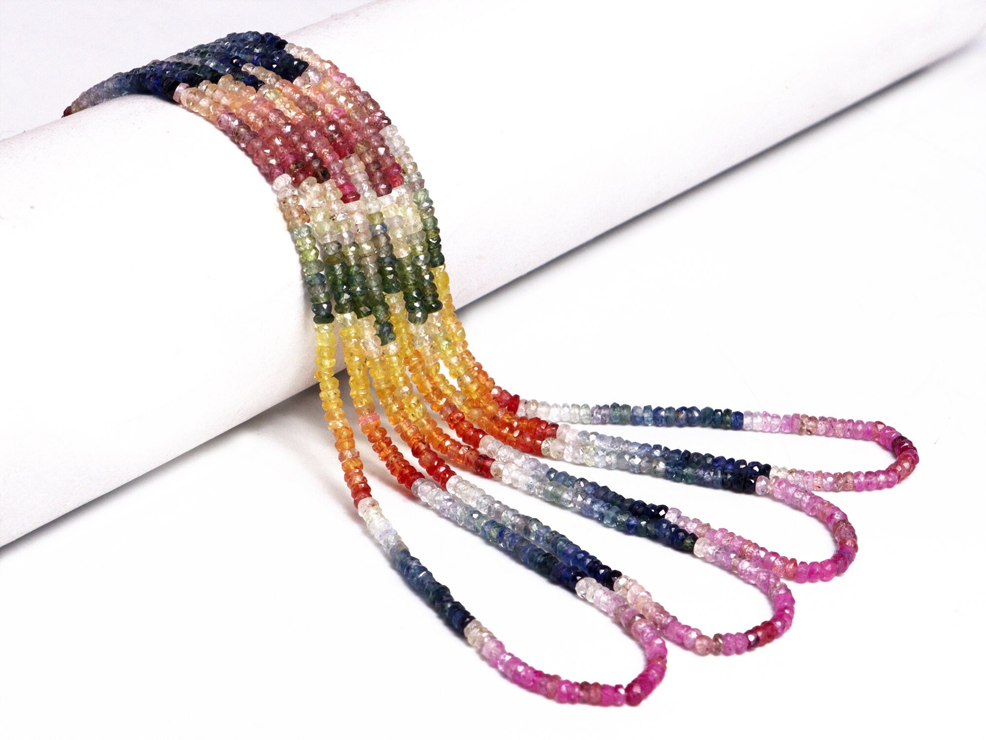 Natural Multi Sapphire Faceted Rondelle Beads, SKU2124