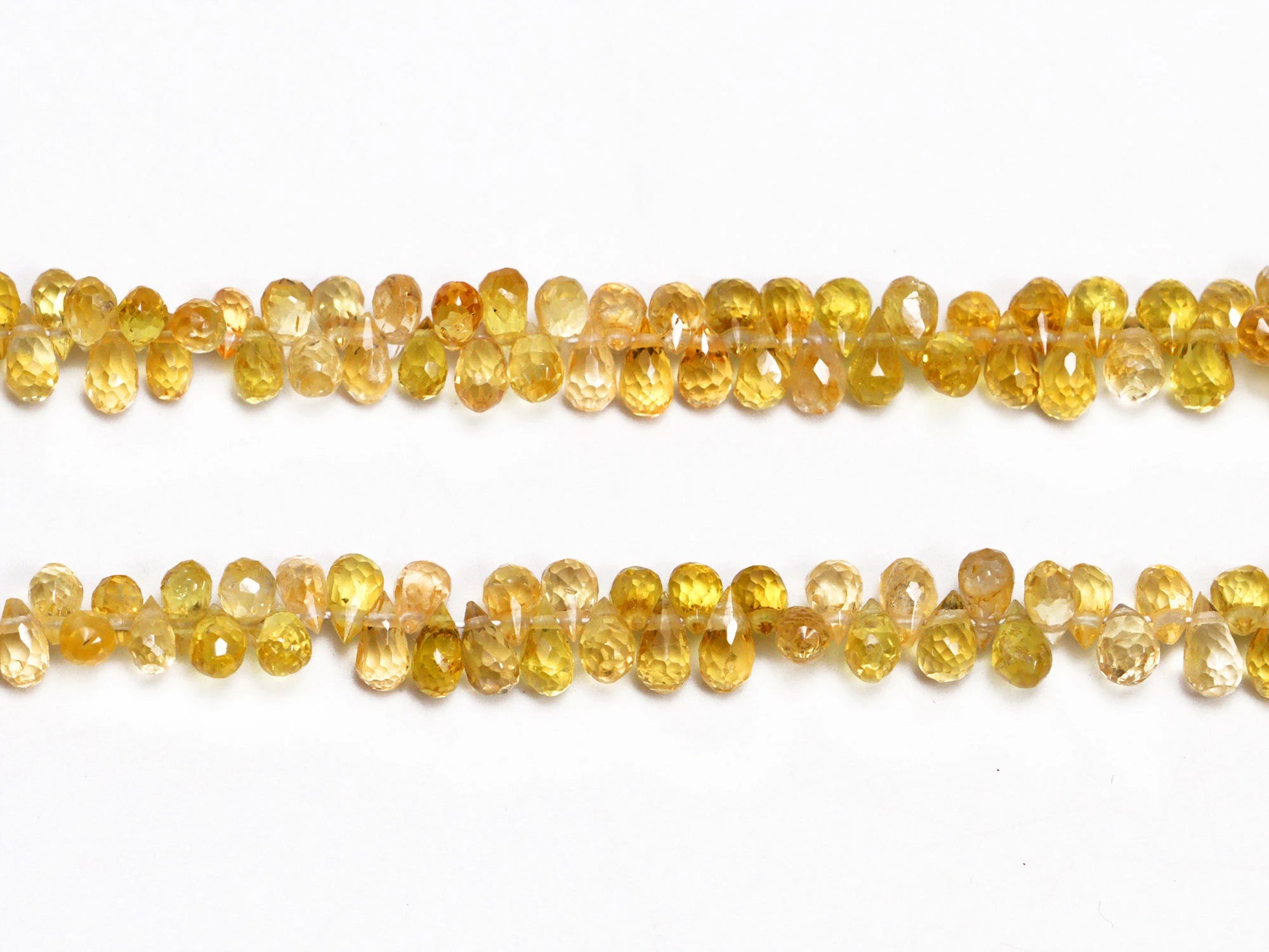 Yellow Sapphire Faceted Teardrop Beads, 1.5x2 mm To 4x6 mm, Yellow Sapphire Drops, Yellow Sapphire Jewelry Making Gemstone Beads SKU 2135