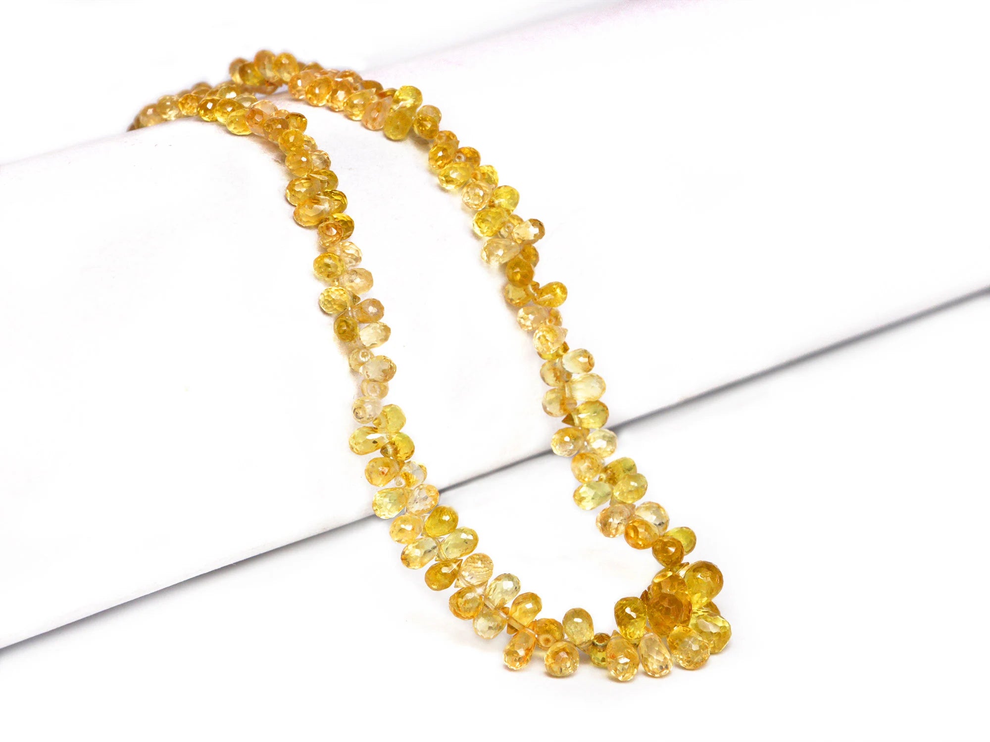 Yellow Sapphire Faceted Teardrop Beads, 1.5x2 mm To 4x6 mm, Yellow Sapphire Drops, Yellow Sapphire Jewelry Making Gemstone Beads SKU 2135