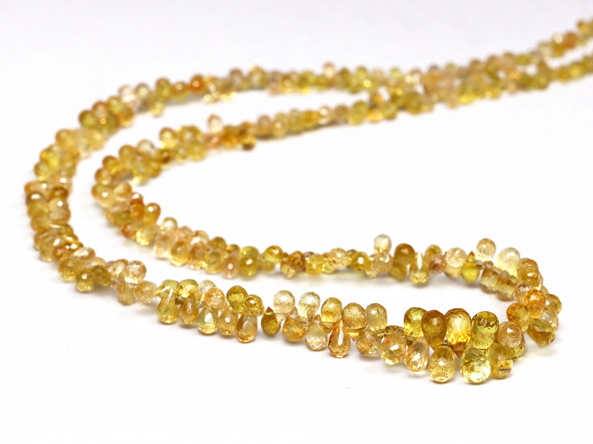 Yellow Sapphire Faceted Teardrop Beads, 1.5x2 mm To 4x6 mm, Yellow Sapphire Drops, Yellow Sapphire Jewelry Making Gemstone Beads SKU 2135
