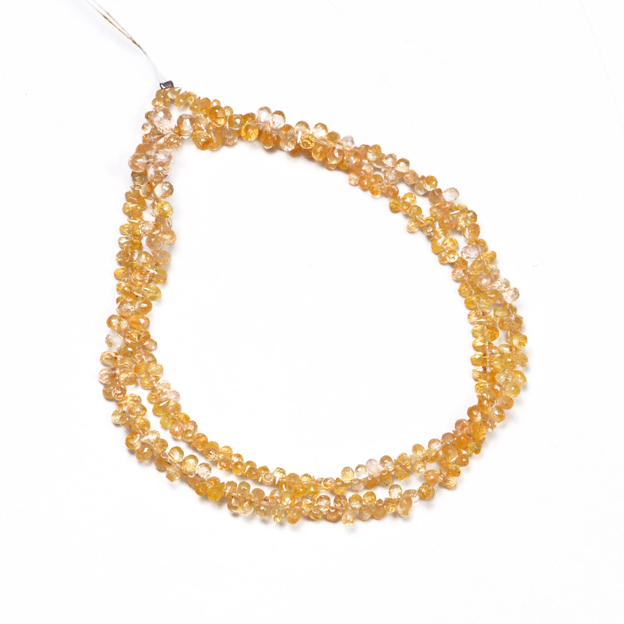 Light Yellow Sapphire Faceted Drops Beads, 2x3 mm To 3.5x6.5 mm, Yellow Sapphire Drops, Sapphire Jewelry Making Gemstone Beads