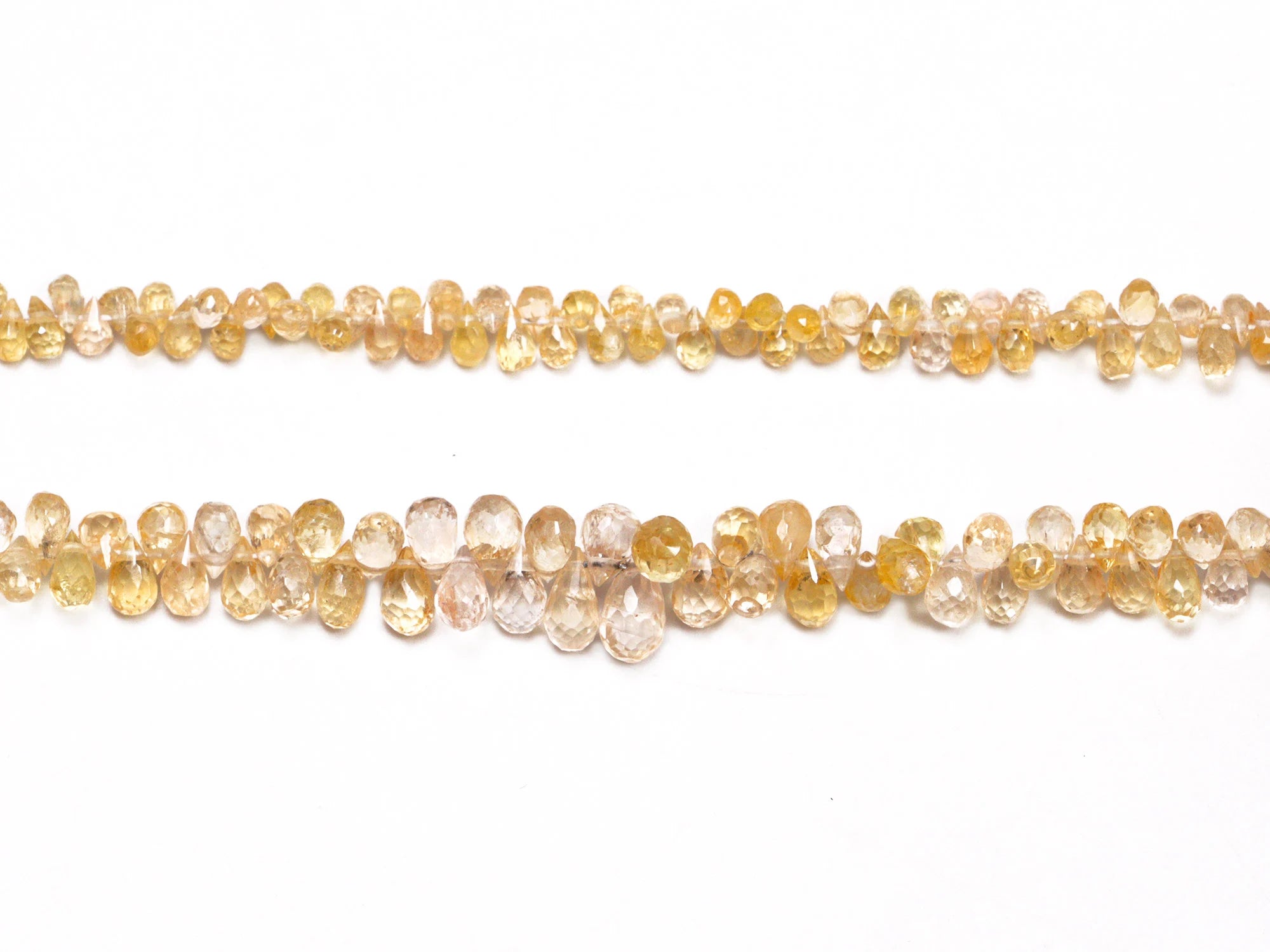 Light Yellow Sapphire Faceted Drops Beads, 2x3 mm To 3.5x6.5 mm, Yellow Sapphire Drops, Sapphire Jewelry Making Gemstone Beads