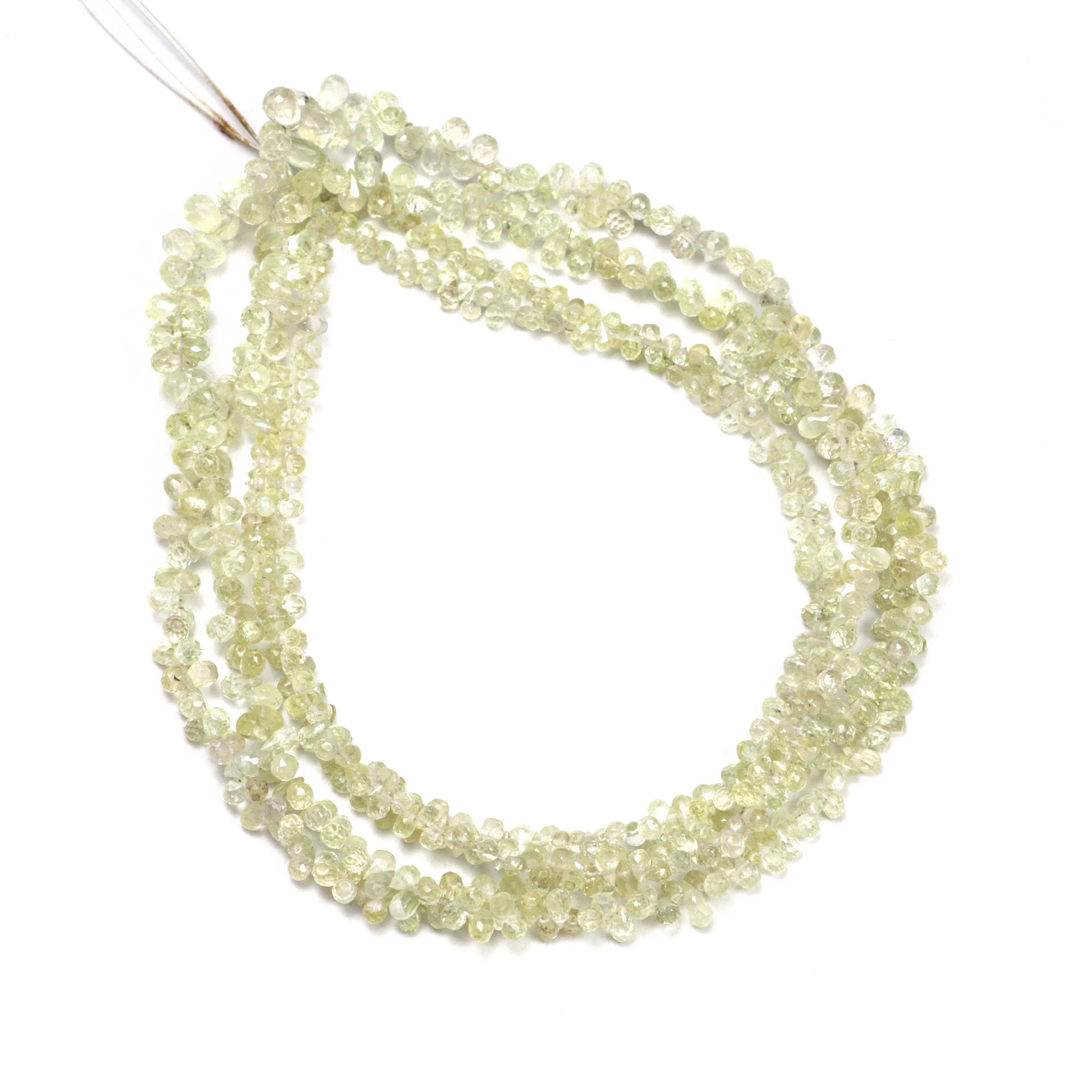 Natural Green Sapphire Faceted Drops Beads, 1.5x3 mm To 3.5x5.5 mm, Green Sapphire Teardrops, Sapphire Jewelry Making Gemstone Beads