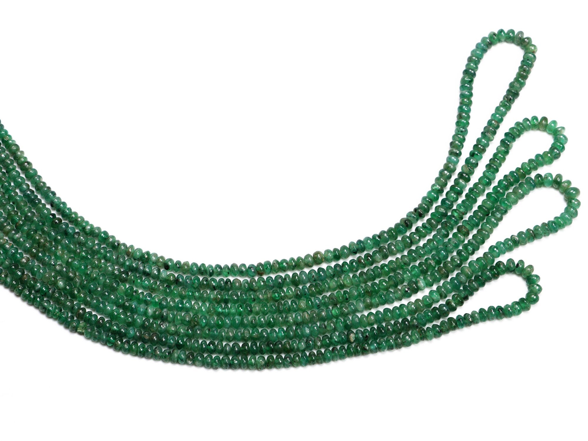 Emerald Smooth Rondelle Beads, 2 mm To 3.5 mm, SKU2150