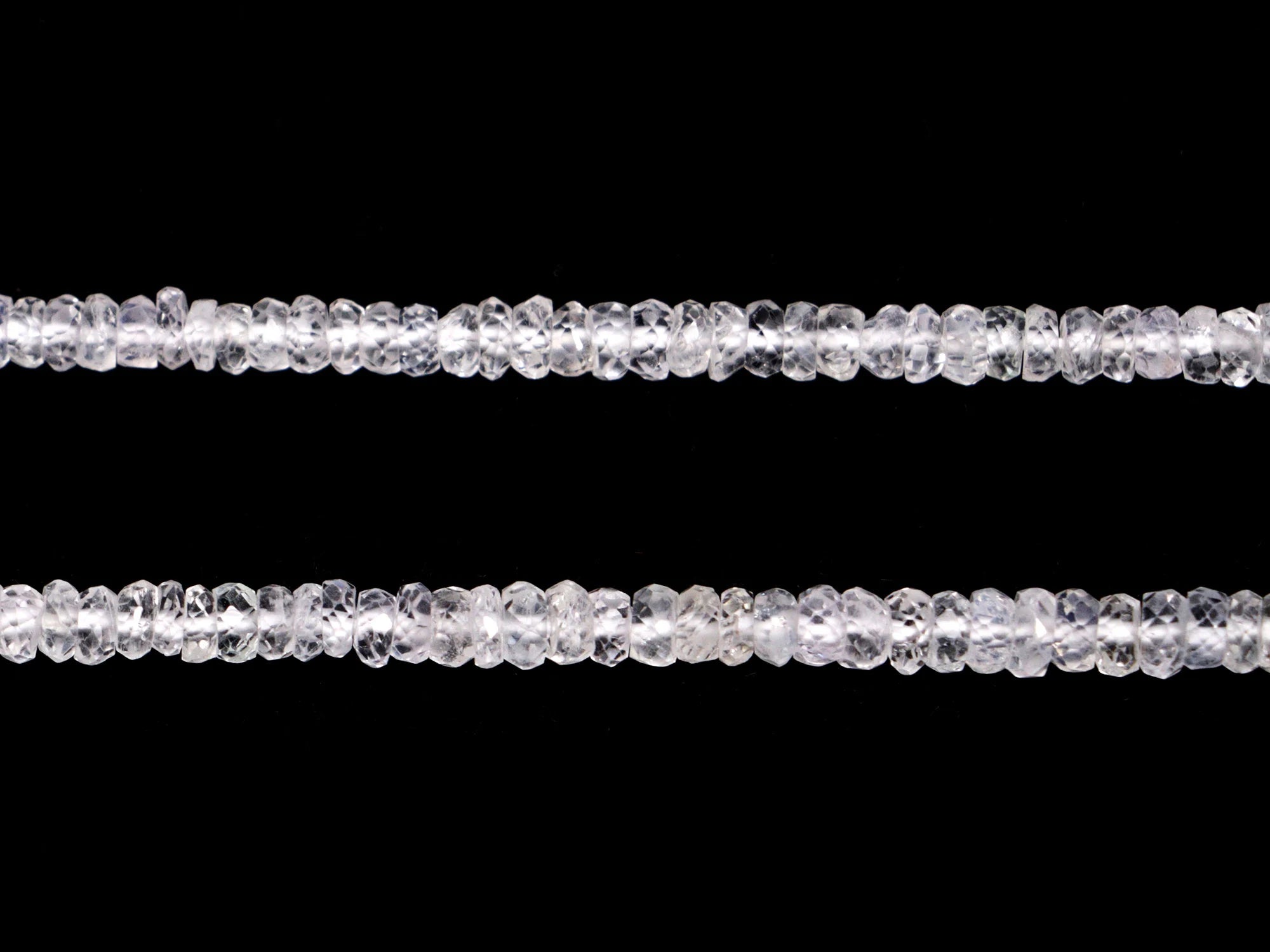 AAAA Quality Natural White Sapphire Faceted Tyre Beads, 2.5 mm To 4.5 mm, SKU2123