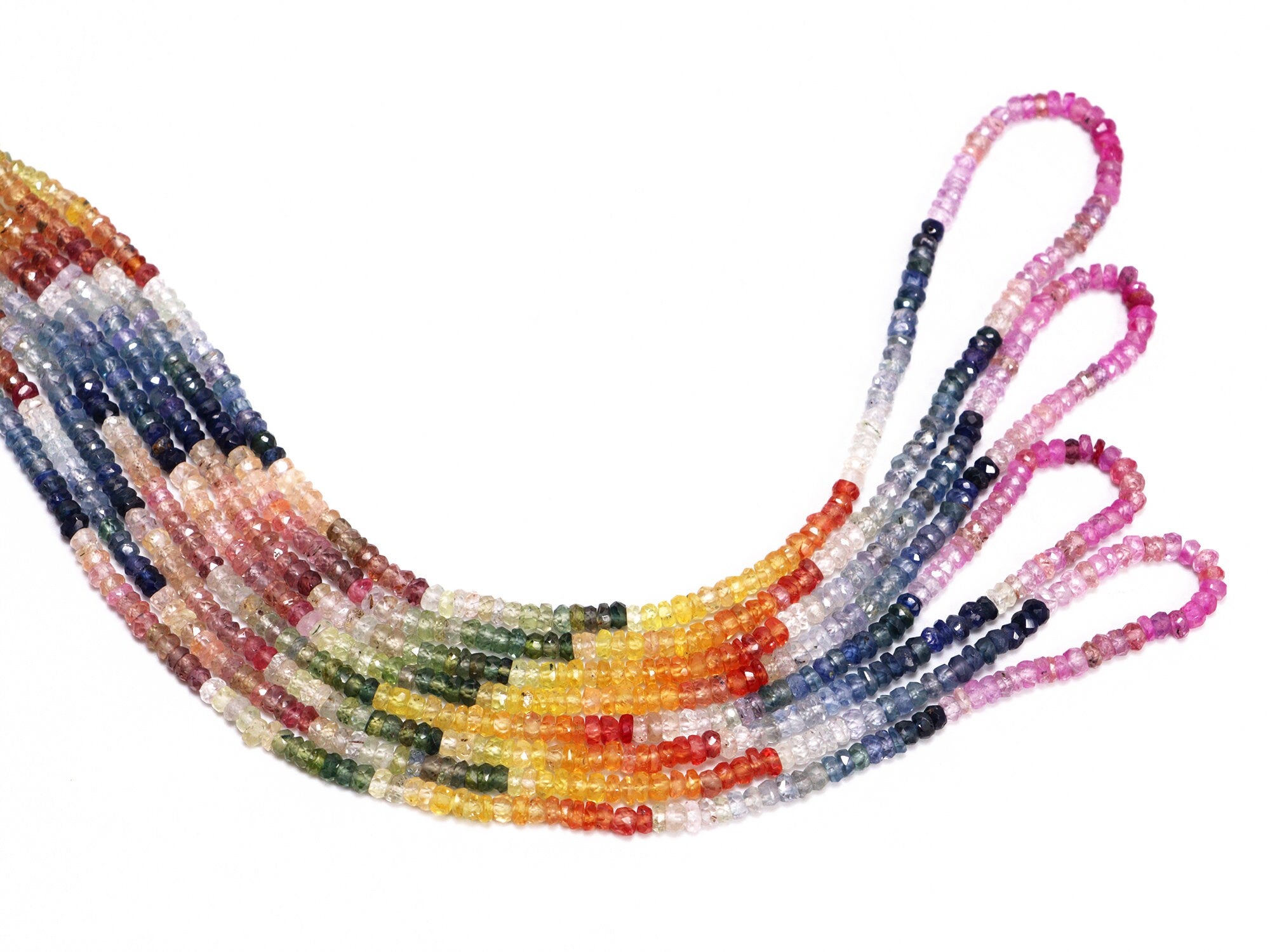 Natural Multi Sapphire Faceted Rondelle Beads, SKU2124