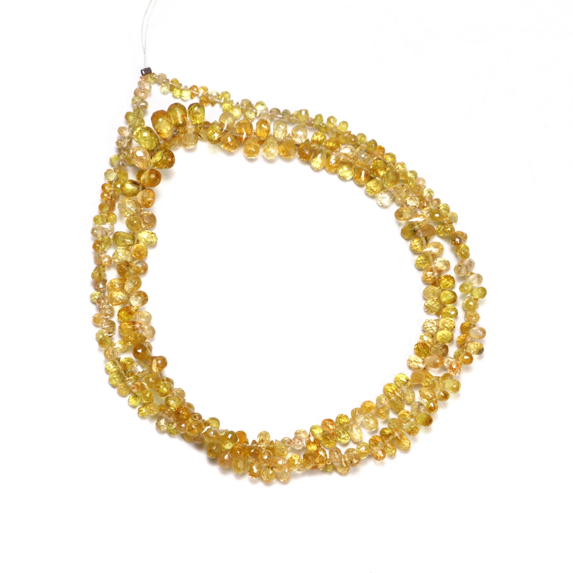 Yellow Sapphire Faceted Teardrop Beads, 1.5x2 mm To 4x6 mm, Yellow Sapphire Drops, Yellow Sapphire Jewelry Making Gemstone Beads SKU 2135