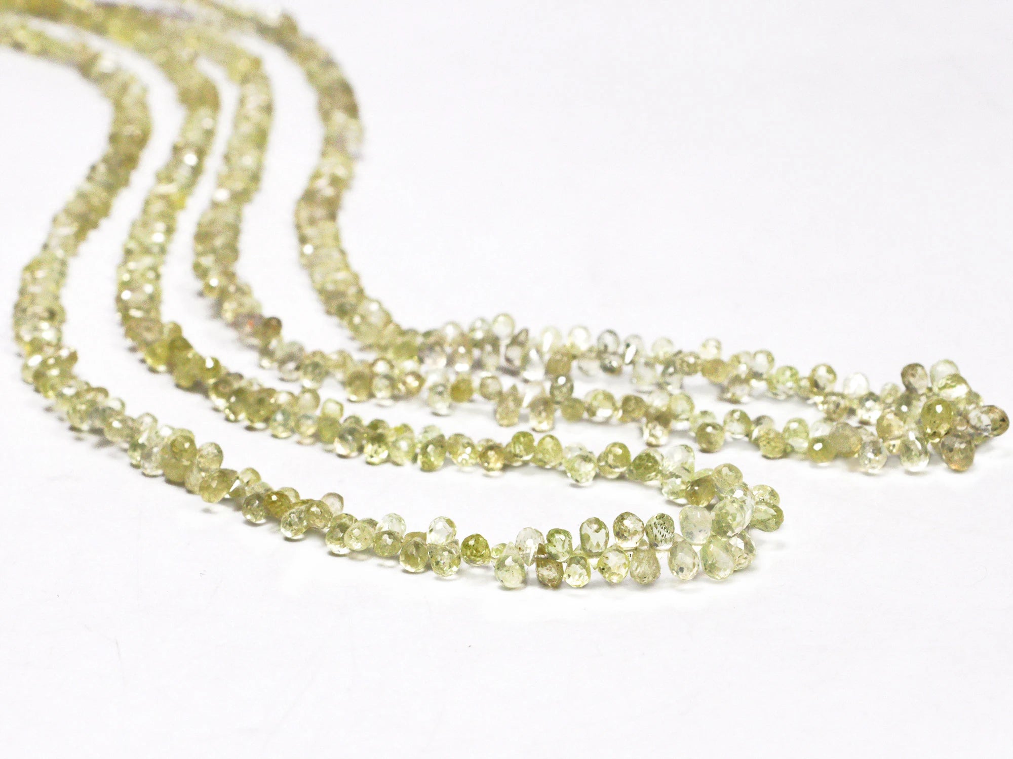 Natural Green Sapphire Faceted Drops Beads, 1.5x3 mm To 3.5x5.5 mm, Green Sapphire Teardrops, Sapphire Jewelry Making Gemstone Beads