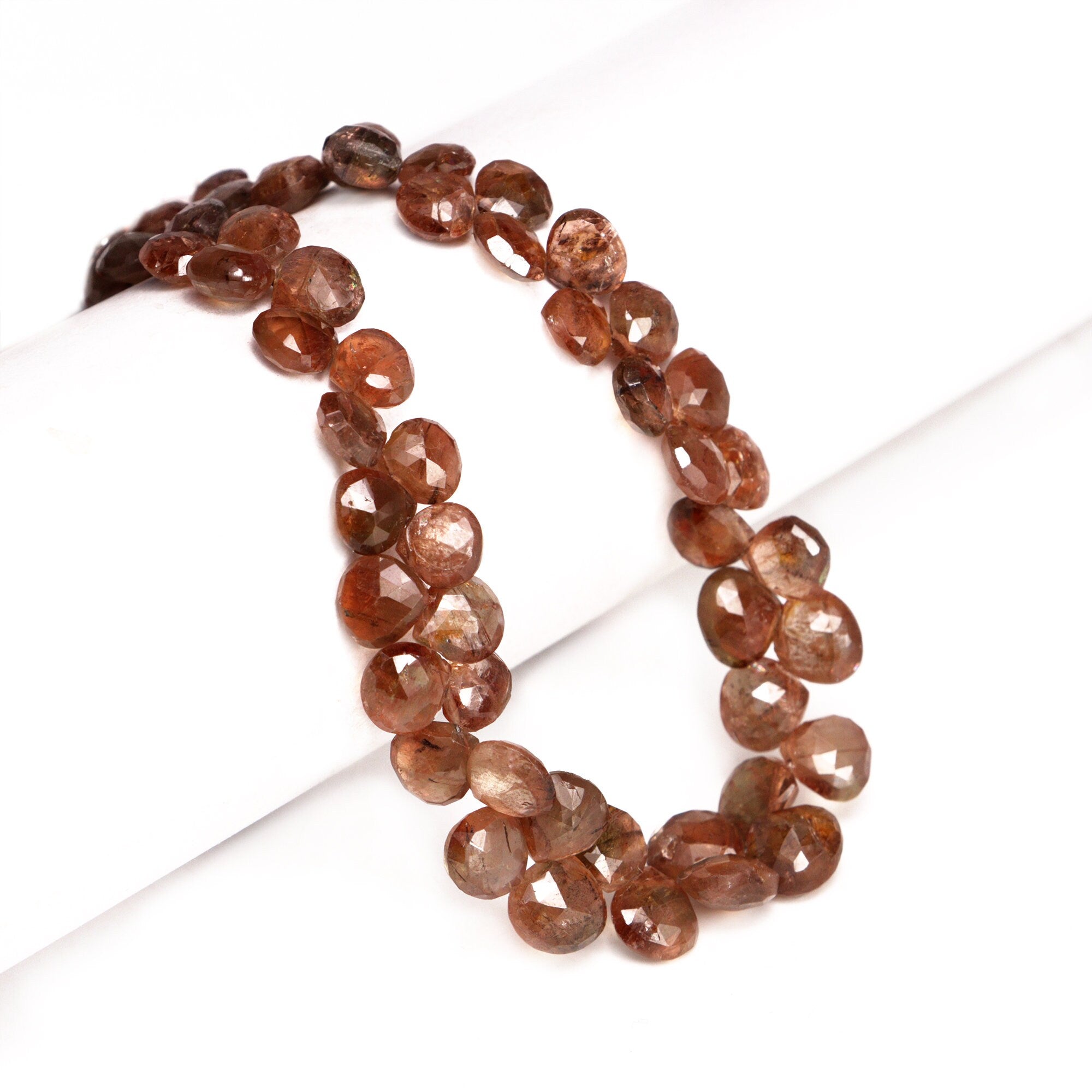 Natural Natural Andalusite Faceted Heart Shape Beads, 8 Inch Strand, (SKU058)