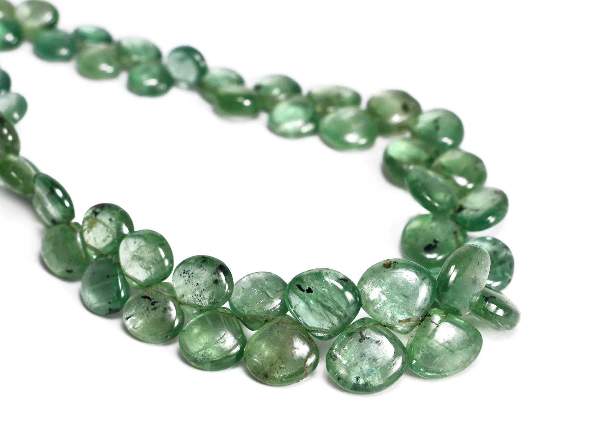 Natural Green Kyanite Smooth Heart Beads, 6x6.5 To 11x11.5 mm, SKU2155
