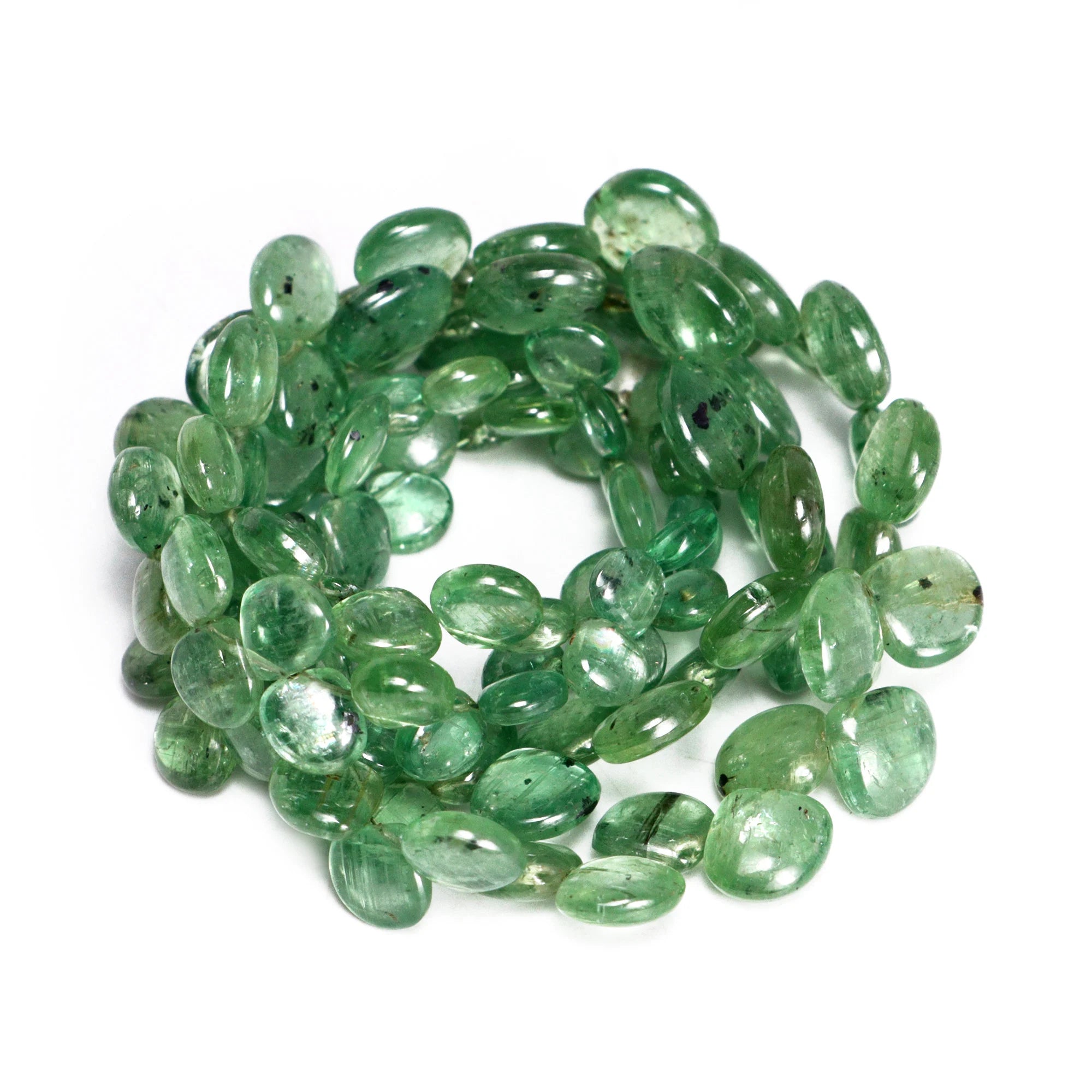Natural Green Kyanite Smooth Heart Beads, 6x6.5 To 11x11.5 mm, SKU2155