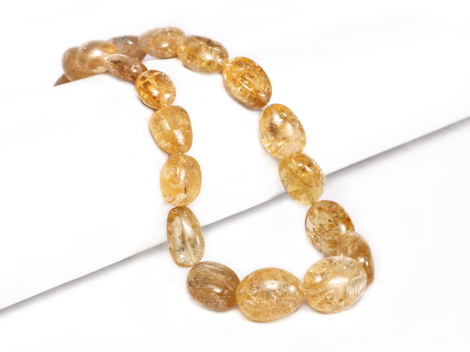 Natural Scapolite Smooth Tumble Beads, 18 Inch Strand, Handmade Gemstone Beads, SKU2162