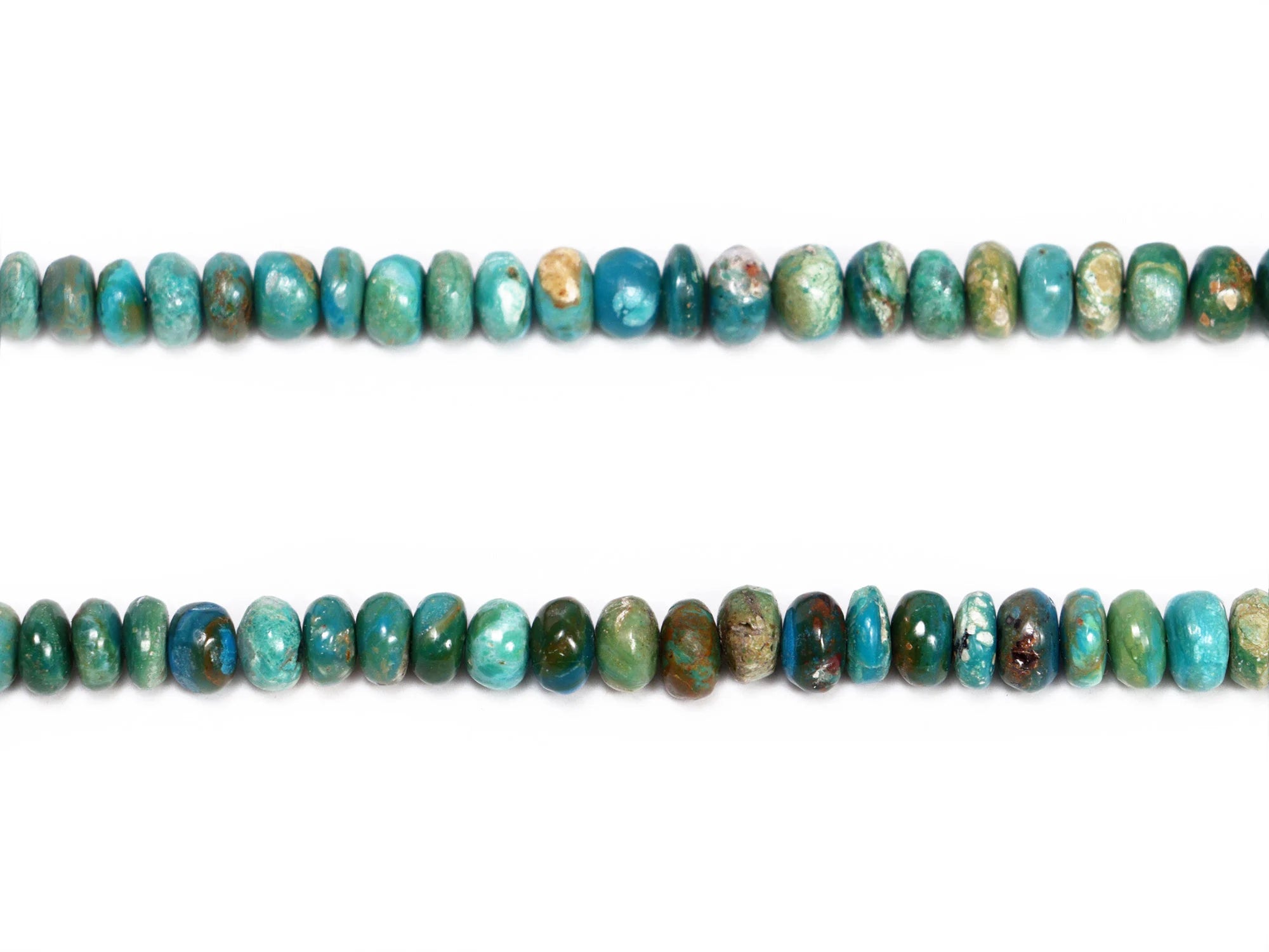Natural Opalina Chrysocolla Smooth Rondelle Beads, 4 To 6 mm, SKU2166