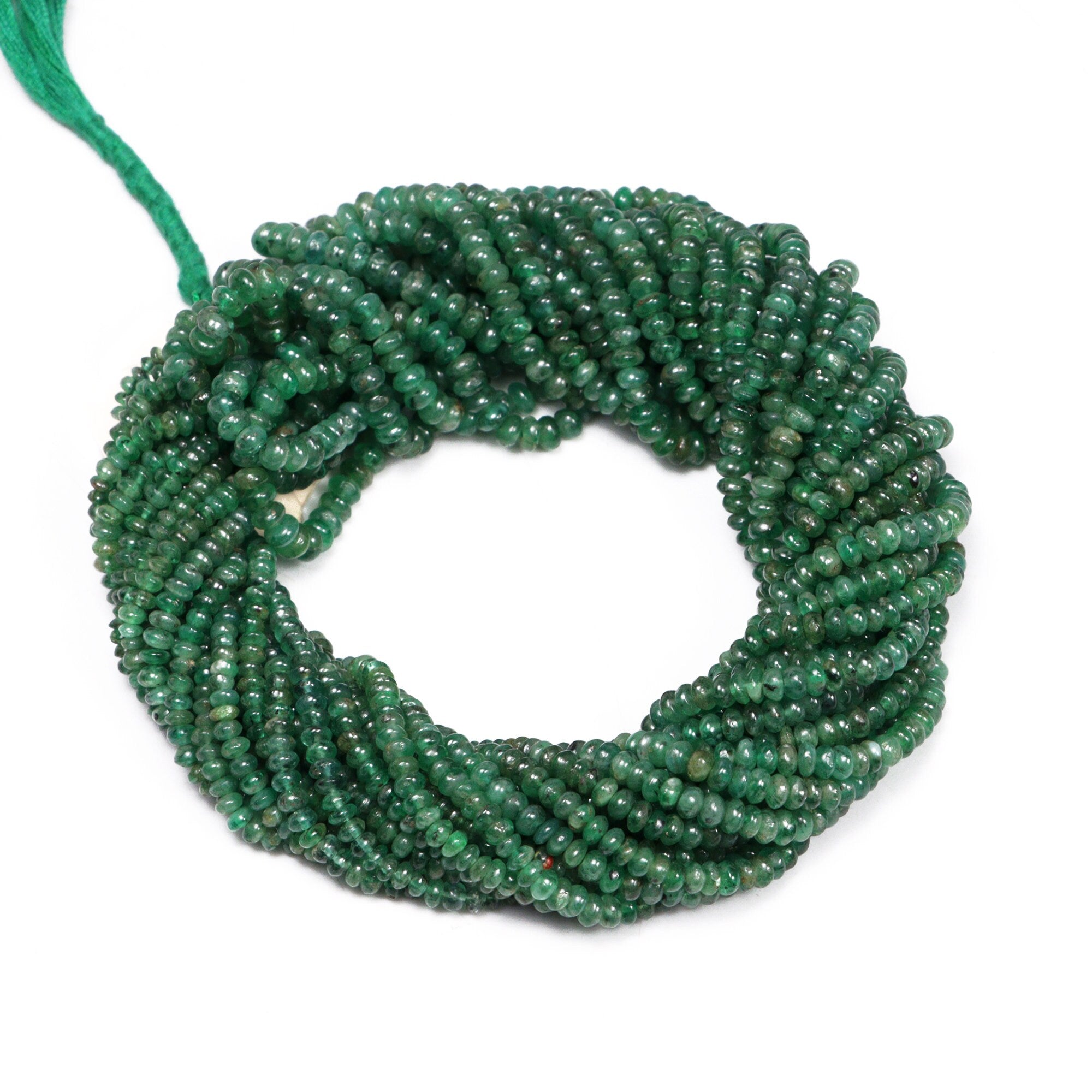 Emerald Smooth Rondelle Beads, 2 mm To 3.5 mm, SKU2150