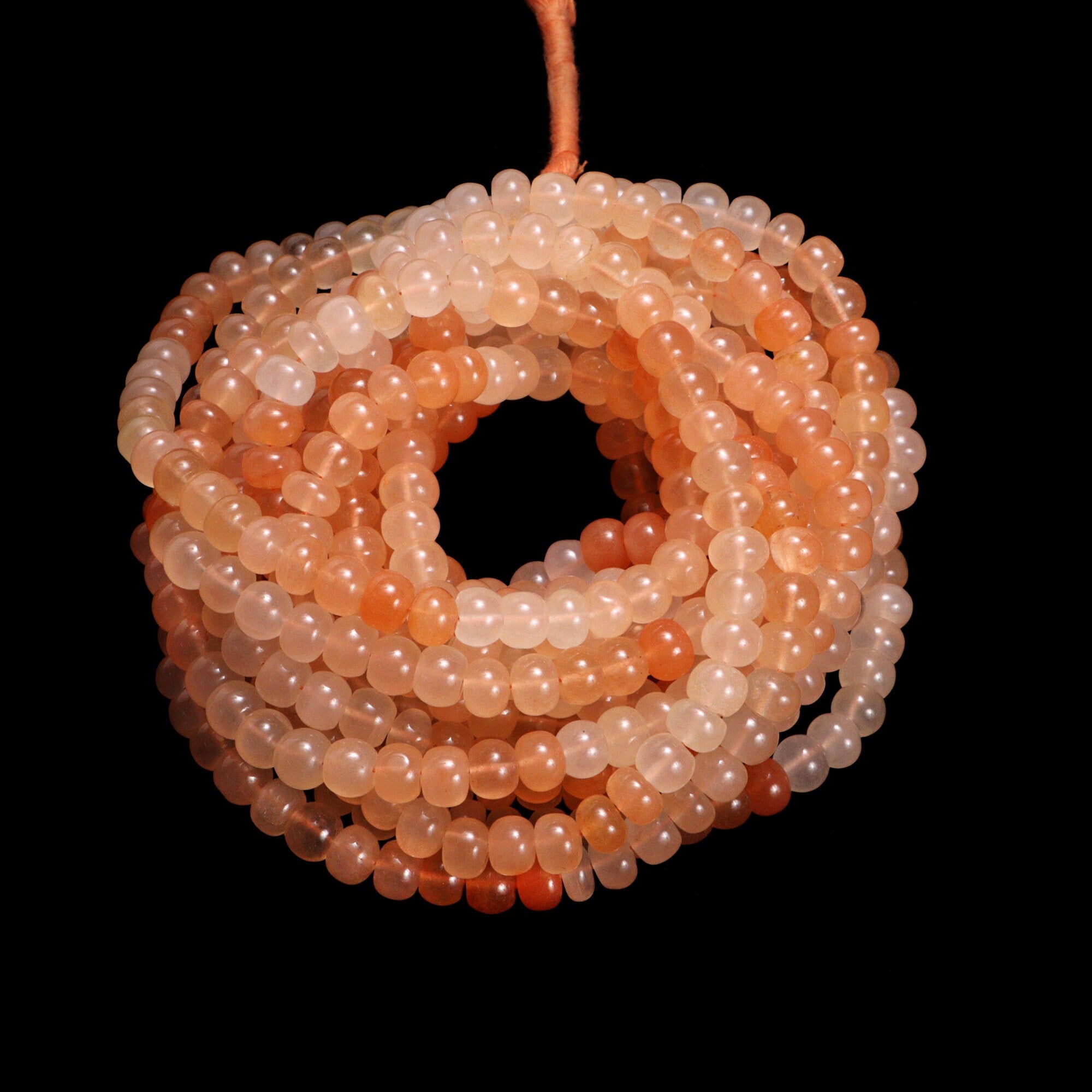 Natural Peach Aventurine Smooth Rondelle Beads, SKU2173