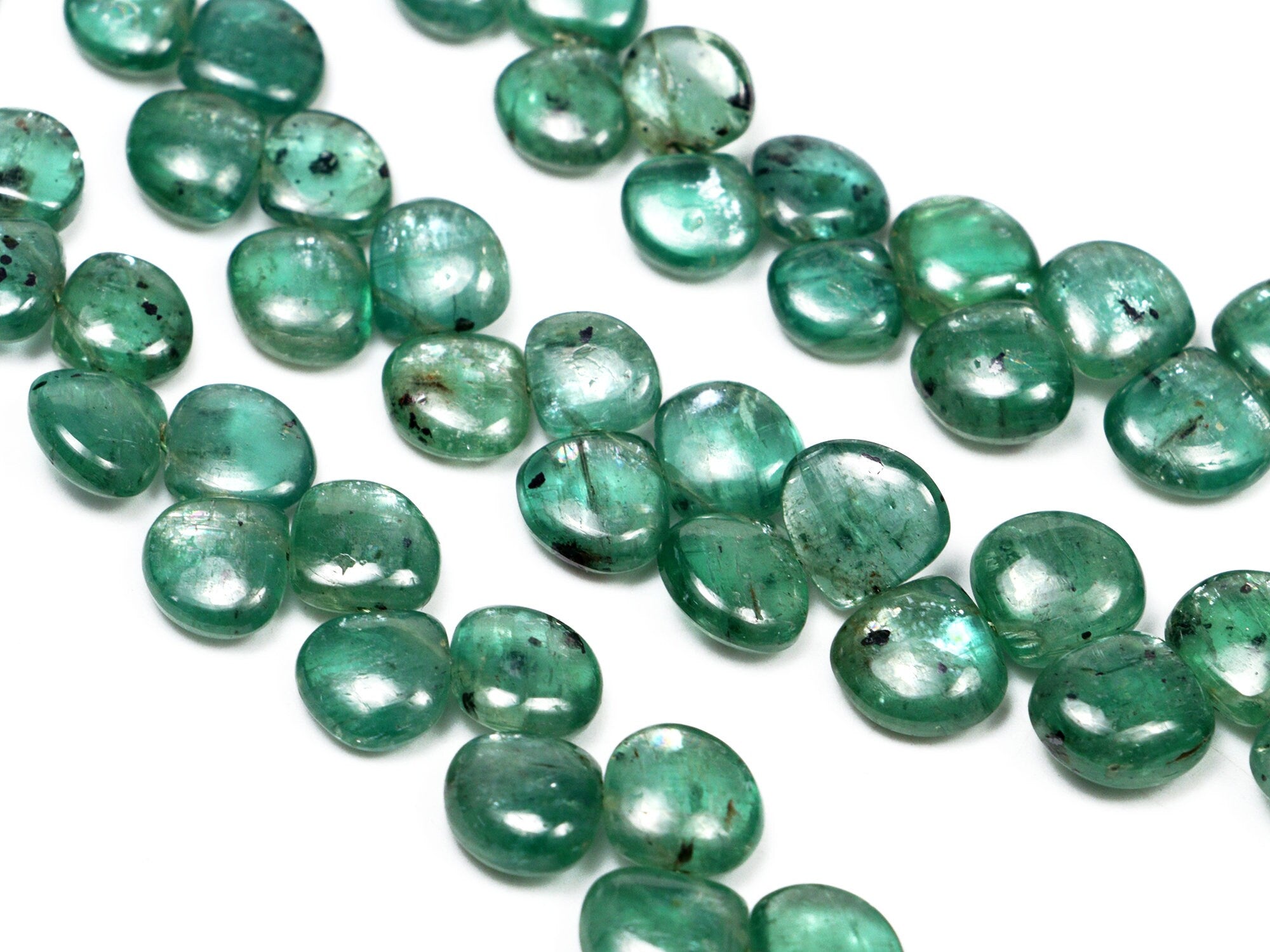 Natural Green Kyanite Smooth Pear Cut Beads, 6x7 To 11x12 mm